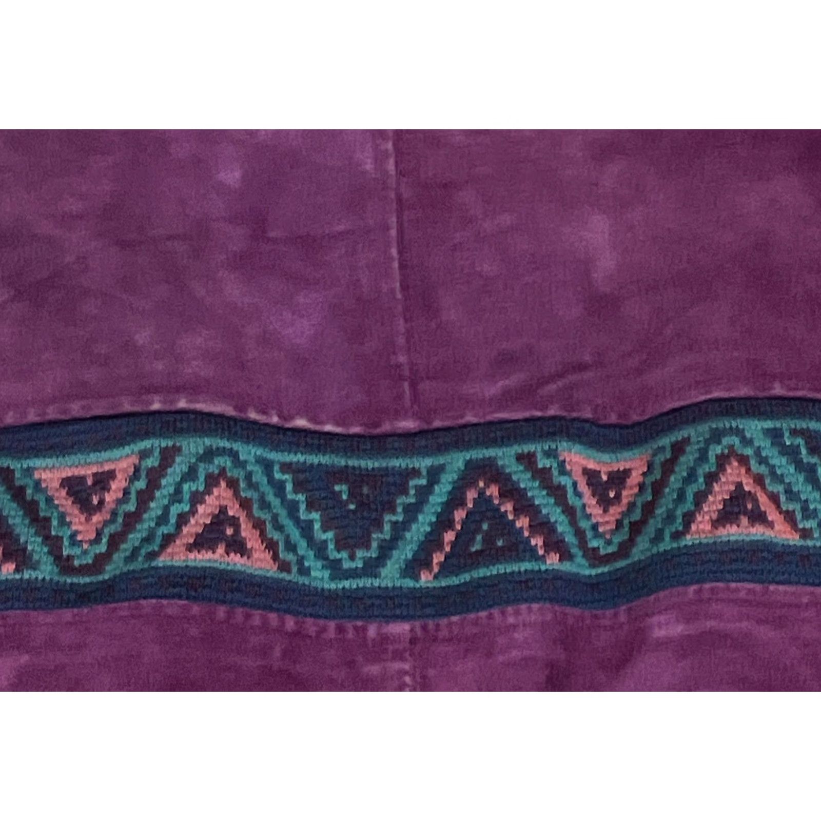 Vintage VINTAGE Mesa Ridge Purple Suede Leather Jacket L Aztec Geometric Stripe Zip Up Women Bomber Jacket Size L / US 10 / IT 46 - 6 Thumbnail