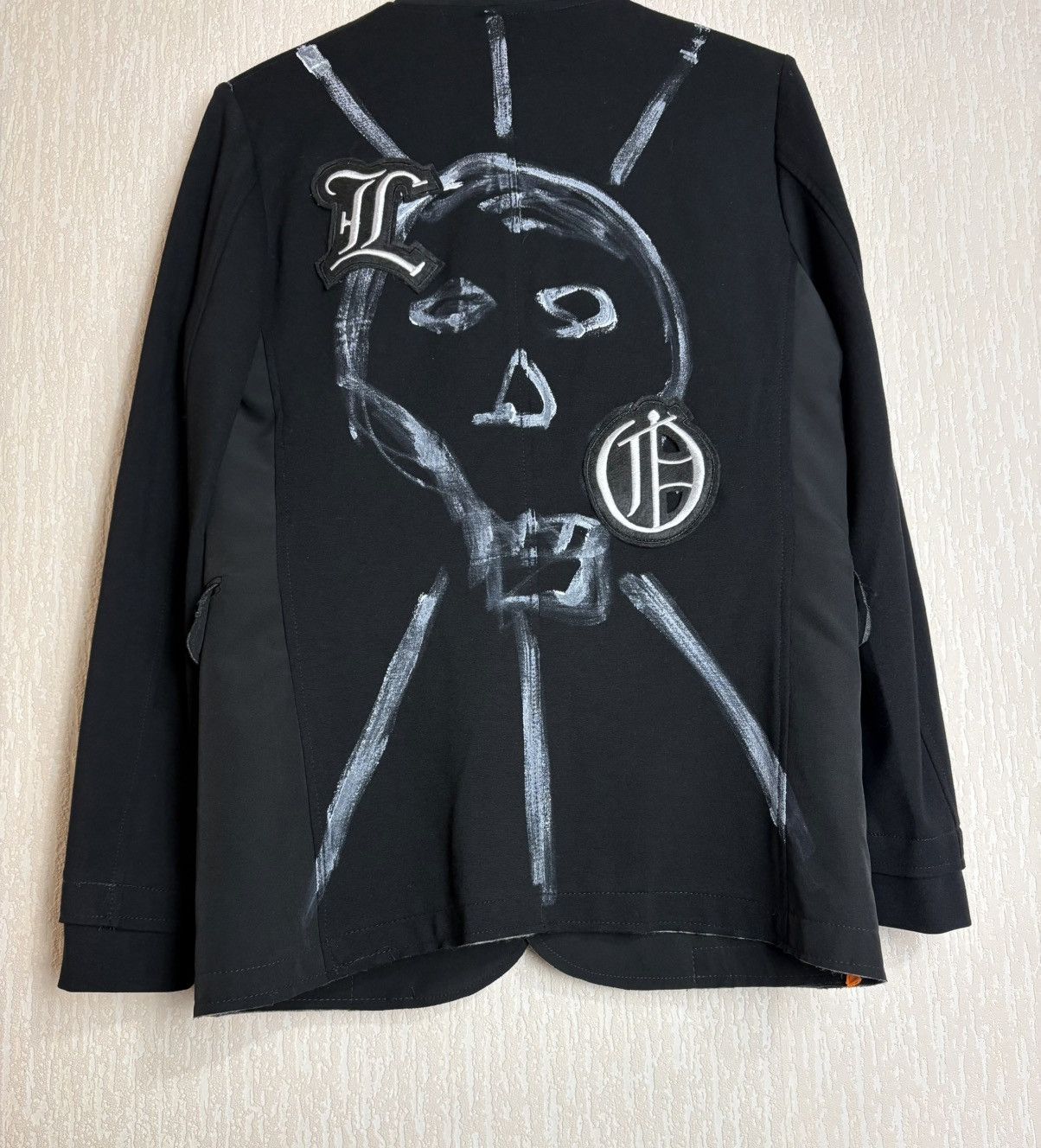 Other KMH Concept Avant-Garde Black Blazer Skull Hand Painted Size 50S - 10 Thumbnail