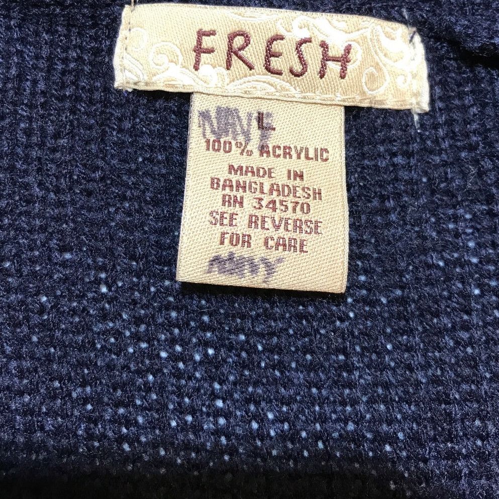 Other Fresh Navy Blue Long Sleeve Cardigan Sweater L Size L / US 10 / IT 46 - 3 Thumbnail