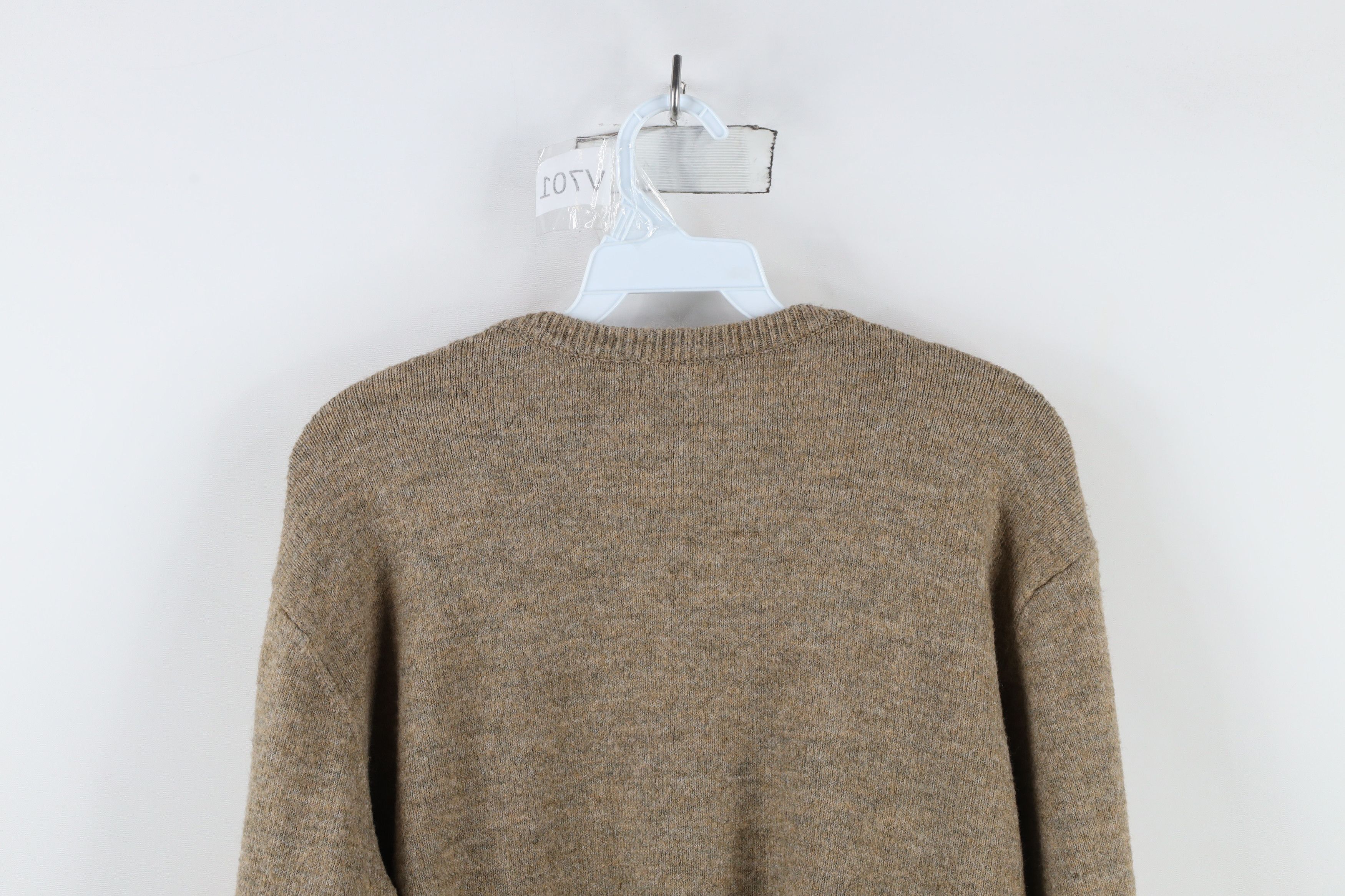 Vintage Vintage 90s Streetwear Knit Crewneck Sweater Oatmeal Brown Size US L / EU 52-54 / 3 - 8 Thumbnail