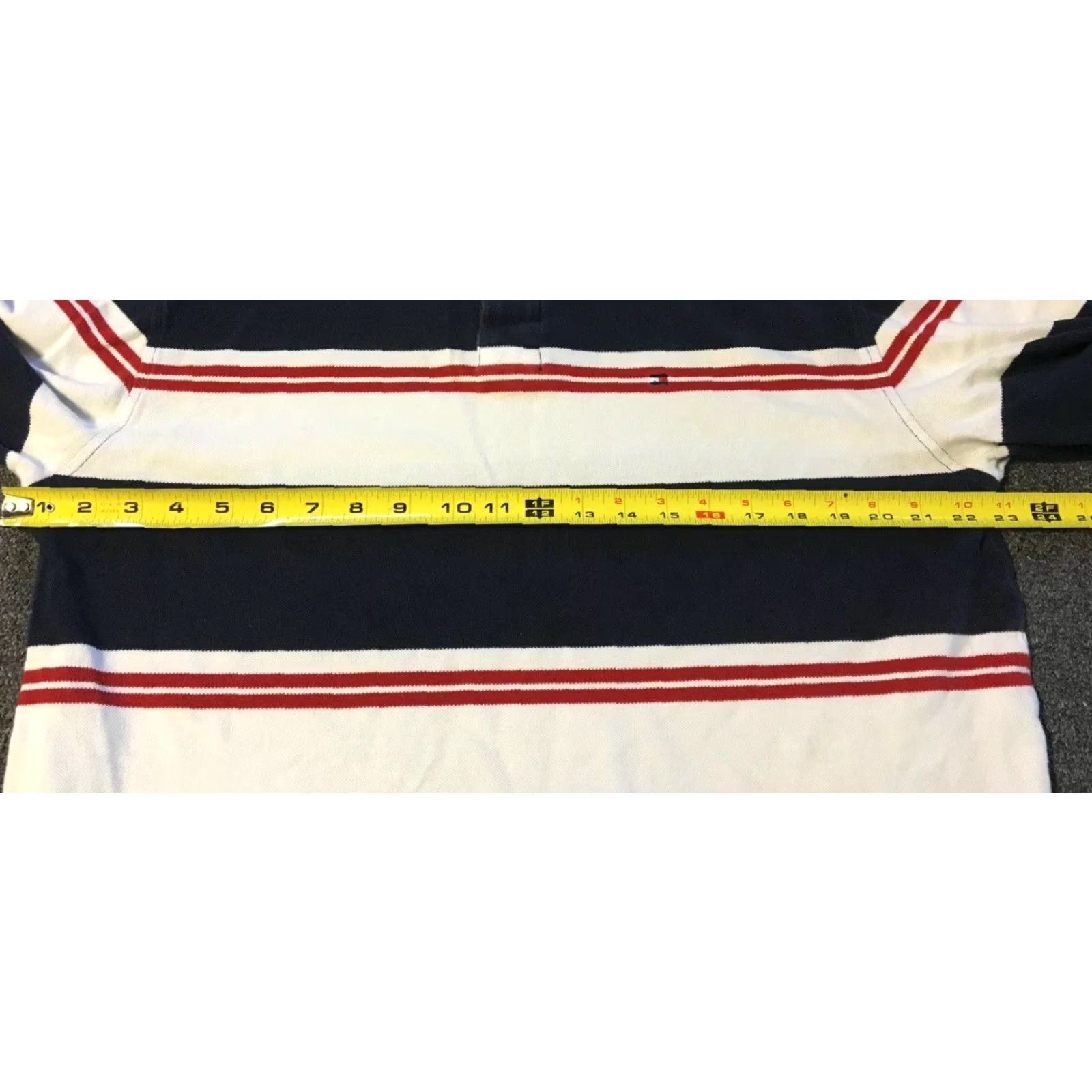 Tommy Hilfiger VINTAGE Tommy Hilfiger Striped Polo Shirt XL White/Blue/Red Men Short Sleeve USA 90s Nautical Polo Shirt Mens Size US XL / EU 56 / 4 - 7 Thumbnail