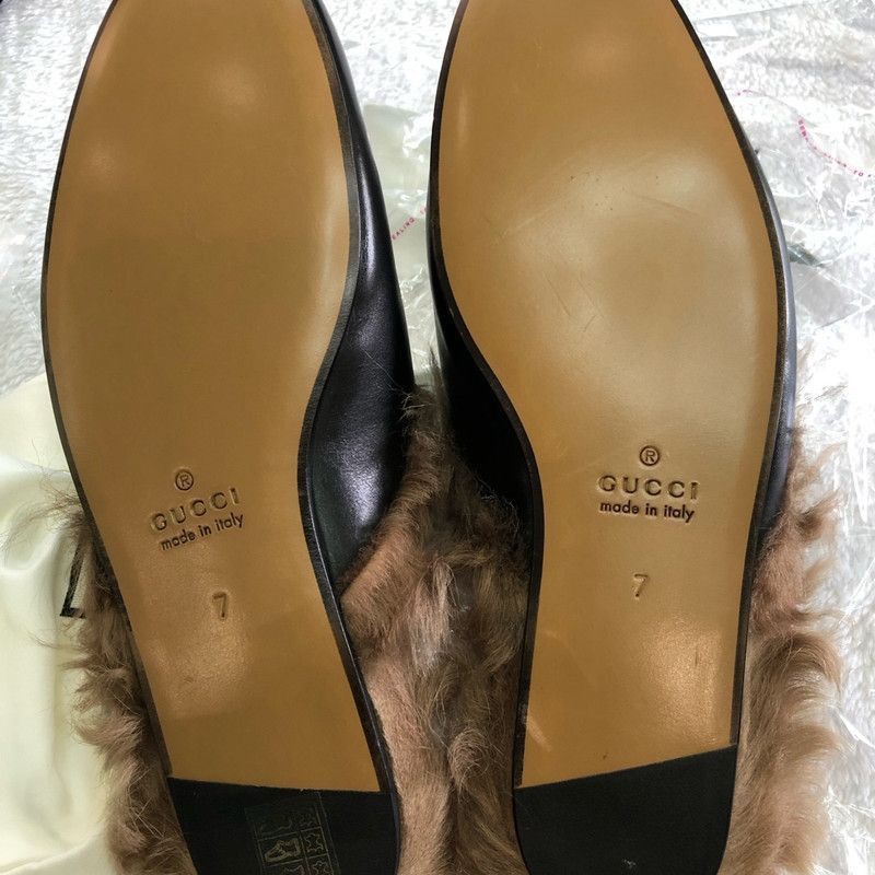 Gucci Gucci Black Wool Slip-On Loafers for Men - Size US 8 / EU 41 - 8 Thumbnail