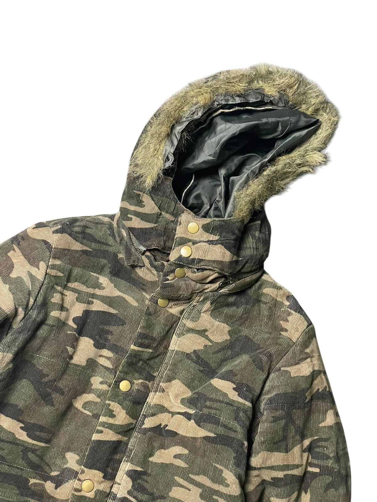 Japanese Brand × Vintage MISS ARTEMIS Brand Camo Fur Hooded Jacket (97) Size US XXS / EU 40 - 2 Thumbnail