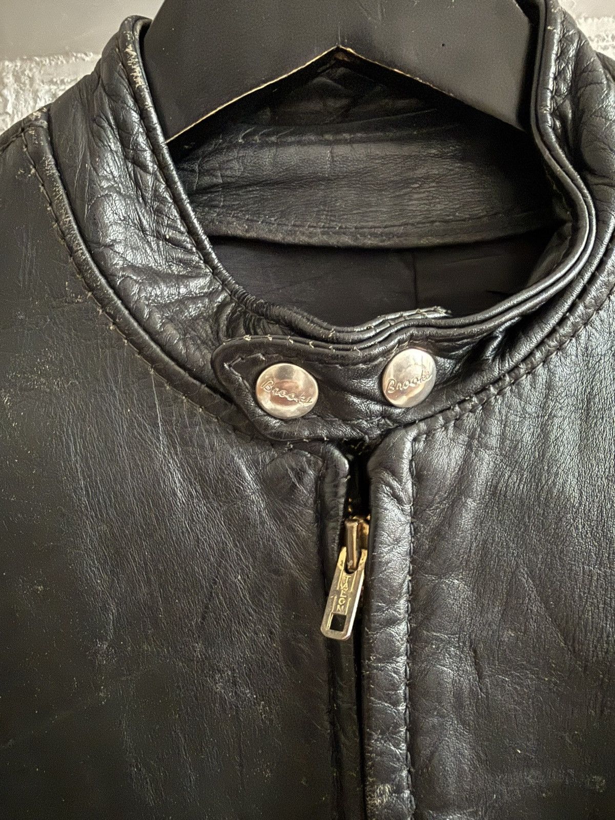 Brooks Vintage BROOKS Cafe Racer 60s Black Leather Jacket sz 40/M Size US M / EU 48-50 / 2 - 3 Thumbnail