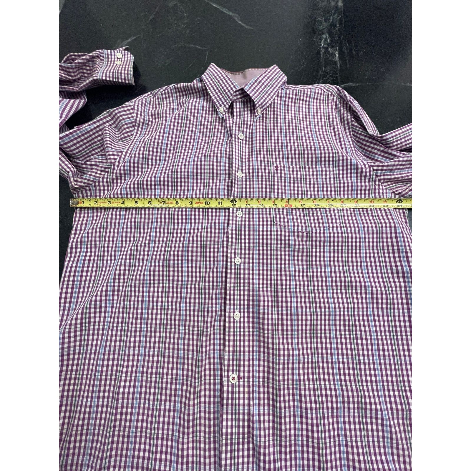 Izod IZOD purple plaid men's long sleeve button up L Size US L / EU 52-54 / 3 - 6 Thumbnail