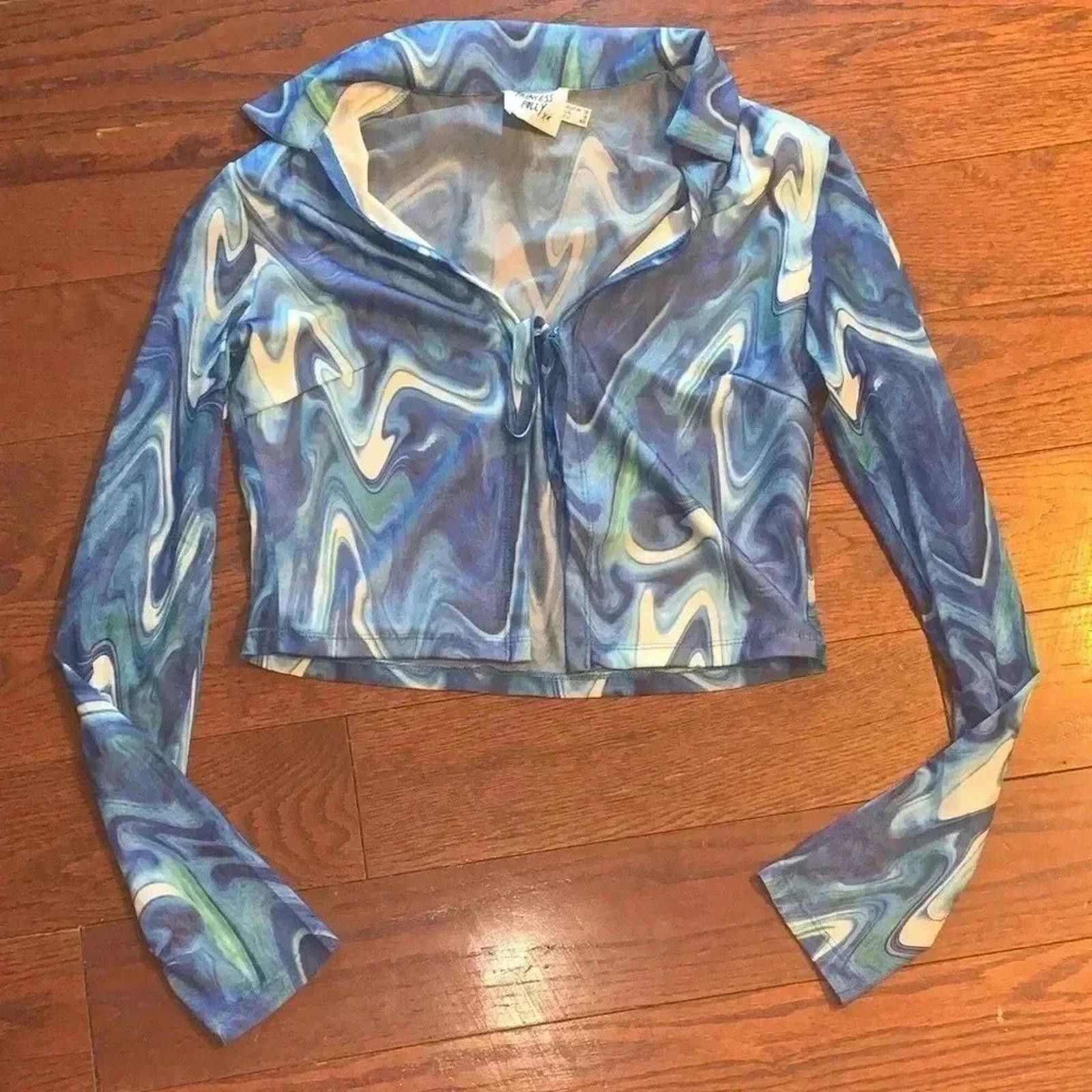 Designer Blue mesh long sleeve Size M / US 6-8 / IT 42-44 - 2 Thumbnail