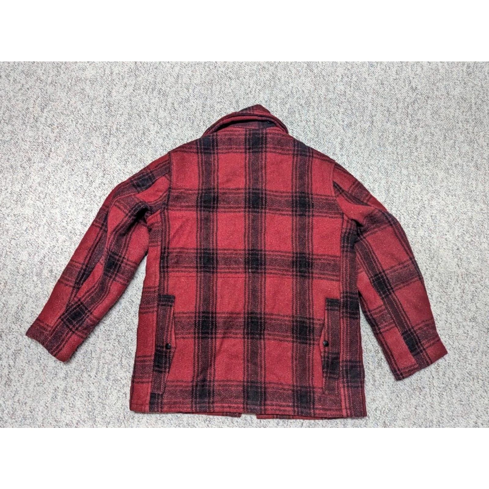 JCPenney VINTAGE hunting jacket JC Penney WOOL buffalo plaid M red/black 1960s coat Mens Size US M / EU 48-50 / 2 - 2 Thumbnail