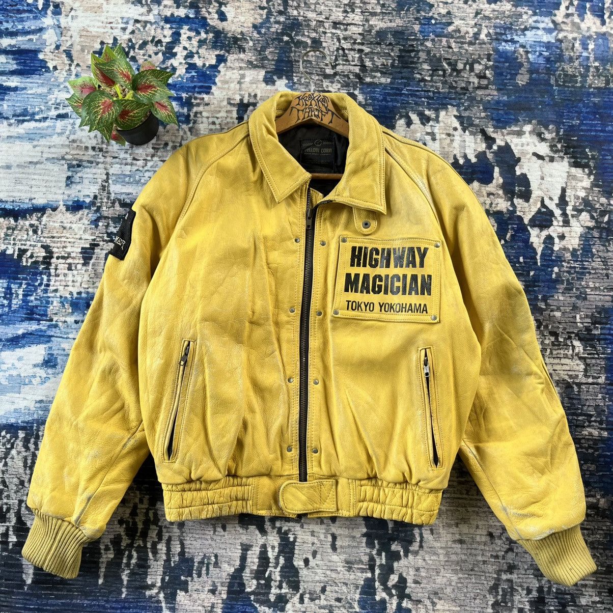 YELLOW CORN 💥STEALS💥Vintage Yellow Corn Sledge Hammer Leather Jacket 90s Size US M / EU 48-50 / 2 - 2 Thumbnail