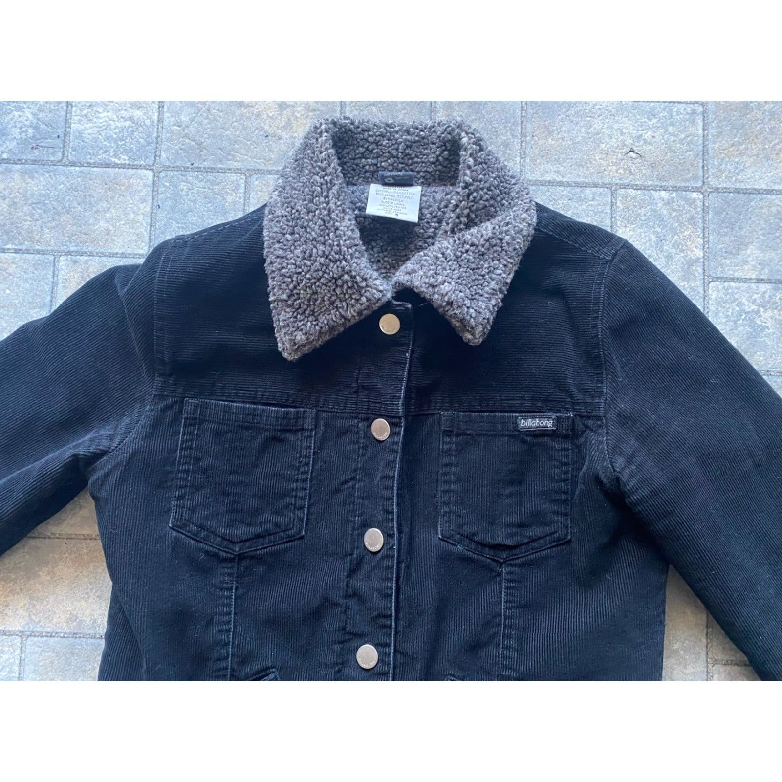 Billabong Billabong Corduroy Snap Jacket Black Sherpa Lined Women’s Size Small Size S / US 4 / IT 40 - 7 Thumbnail