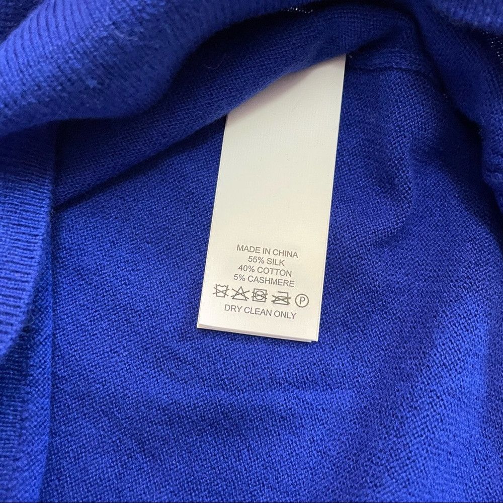 Kate Spade New Kate Spade Silk Cashmere Tassel Cobalt Blue Short Sleev Size XS / US 0-2 / IT 36-38 - 8 Thumbnail