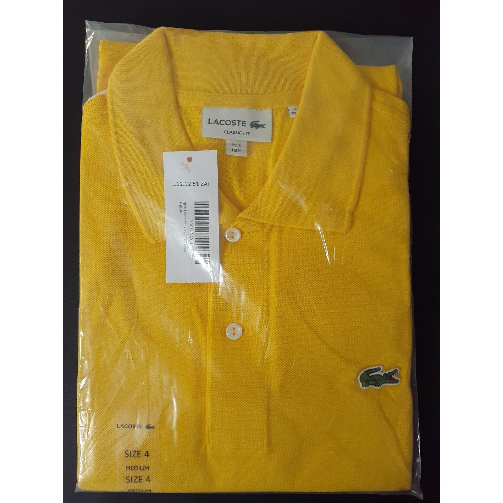 Lacoste Lacoste Mens Legacy Short Sleeve L1212 Pique Polo Yellow M Size US M / EU 48-50 / 2 - 2 Thumbnail