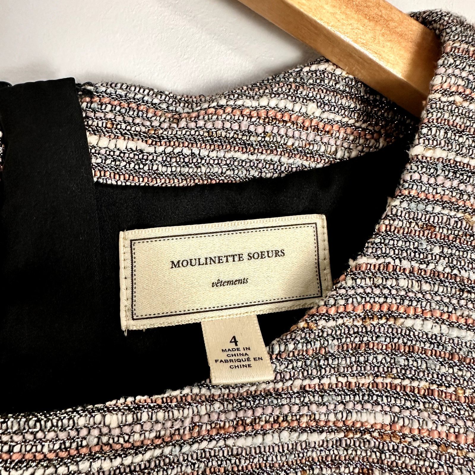 Anthropologie Moulinette Soeurs Grisaille Metallic Tweed Sheath Dress 4 Size S / US 4 / IT 40 - 6 Thumbnail