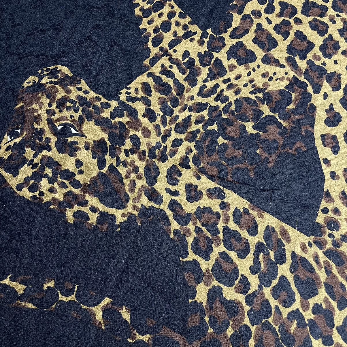 Vintage Vary Rare! Vintage YvesSaintLaurent Leopard Oversized Scarf Size ONE SIZE - 14 Thumbnail