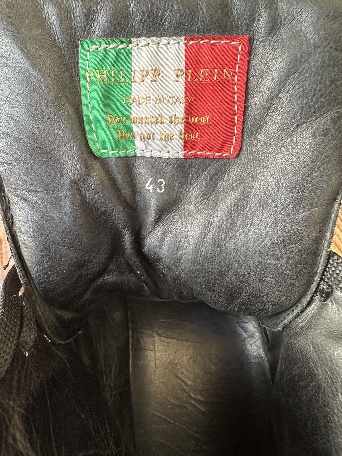 Philipp Plein Phillip Plein Black Leather Studded Hightops / Eagle Size US 10 / EU 43 - 19 Thumbnail