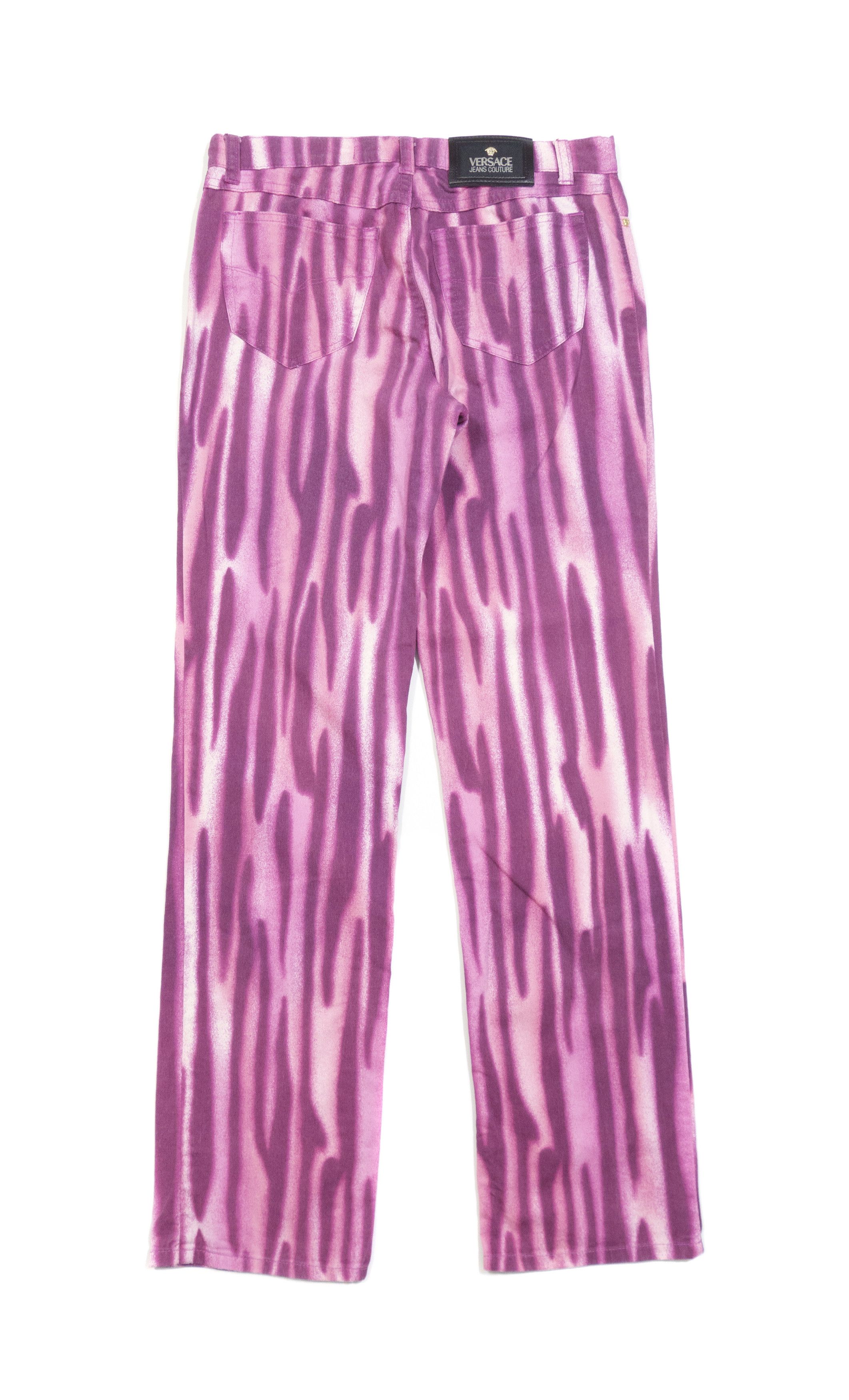 Versace 00S Medusa Buttons Acid Printed Jeans Vintage Size 28" / US 6 / IT 42 - 2 Thumbnail