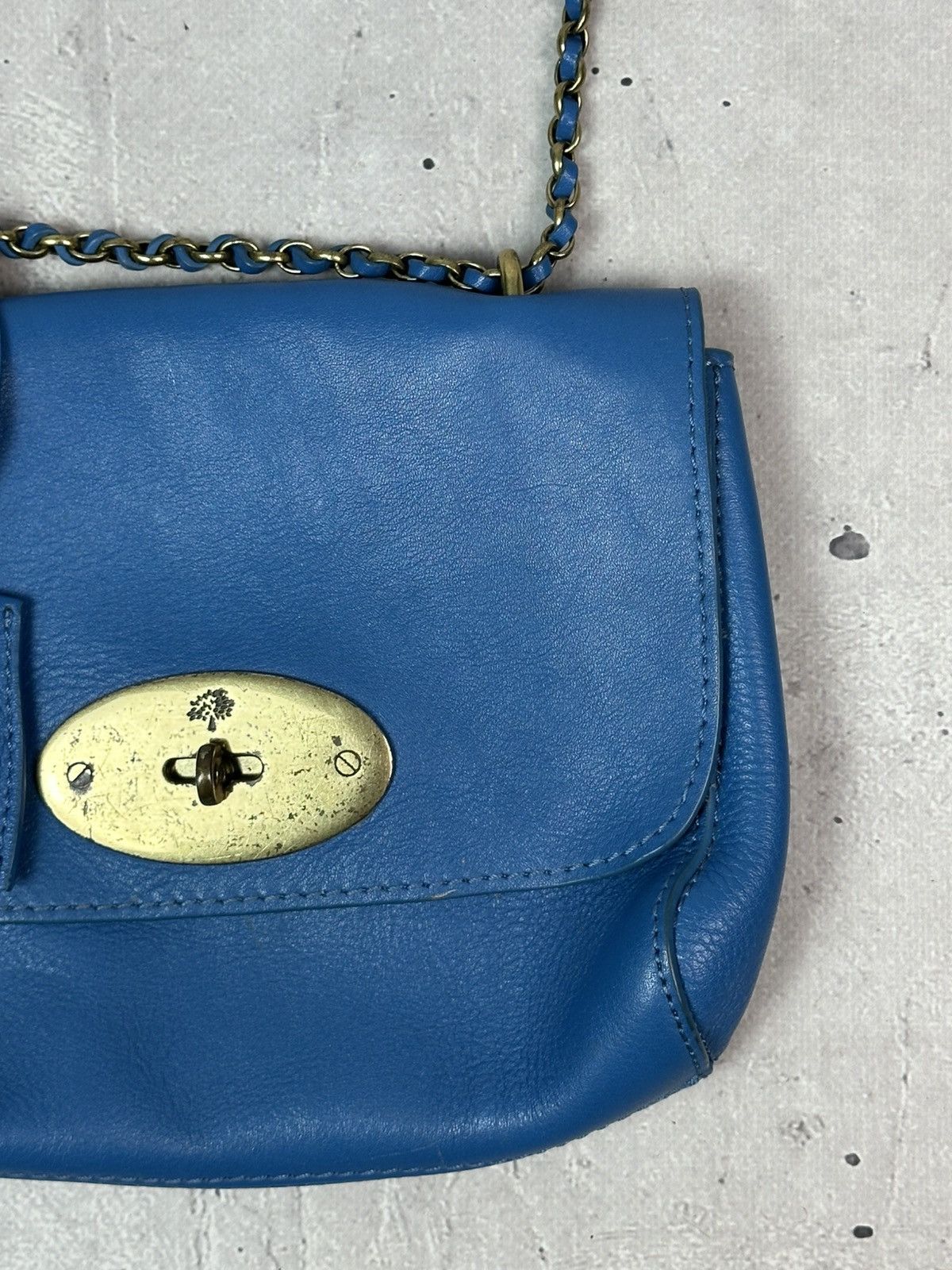 Mulberry Vintage Mulberry Leather Blue Handle Chain Mini Bag Size ONE SIZE - 4 Thumbnail