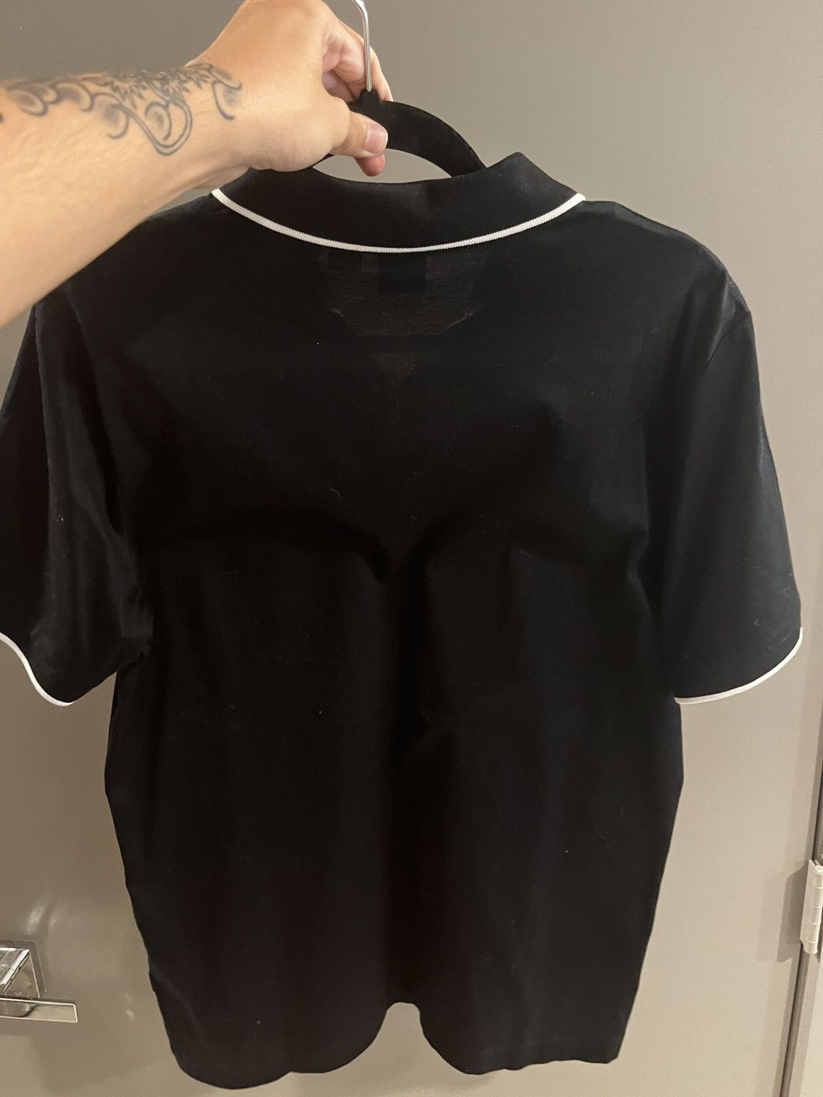 Hugo Boss Hugo Boss Zip Polo Black Slim Fit Mercerised Tee Size US M / EU 48-50 / 2 - 2 Thumbnail