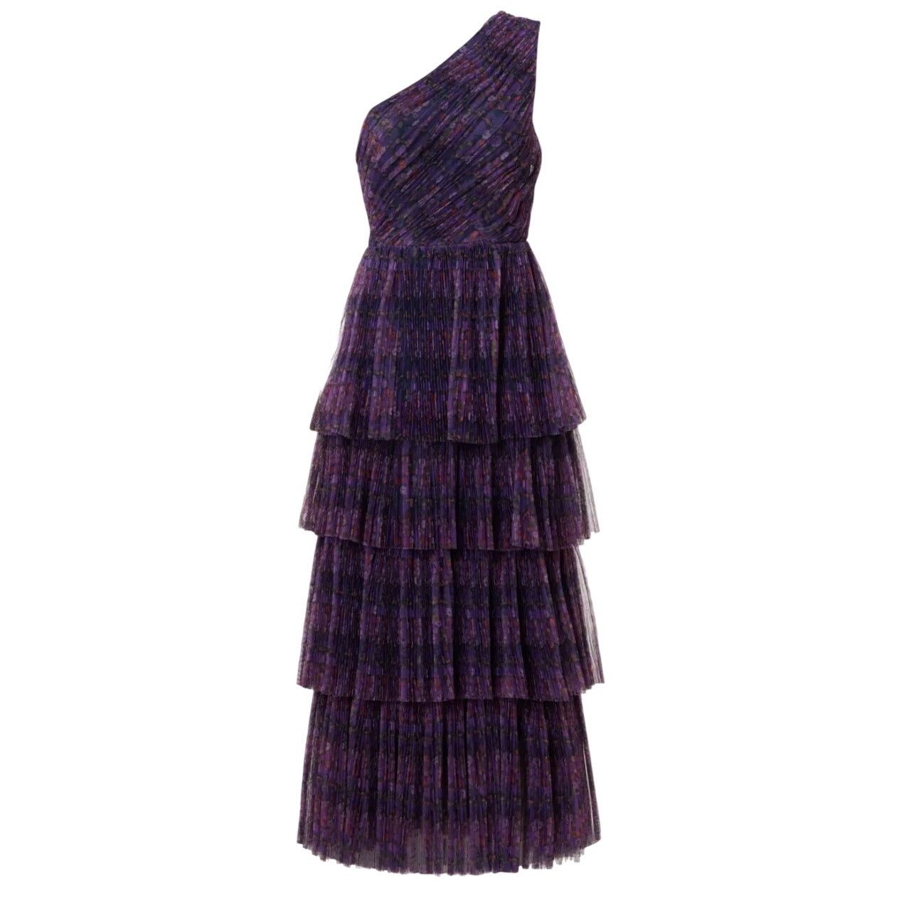 Hutch Hutch Tiered Floral Xala Dress in Purple Multi, Size US 12 Size XL / US 12-14 / IT 48-50 - 1 Thumbnail