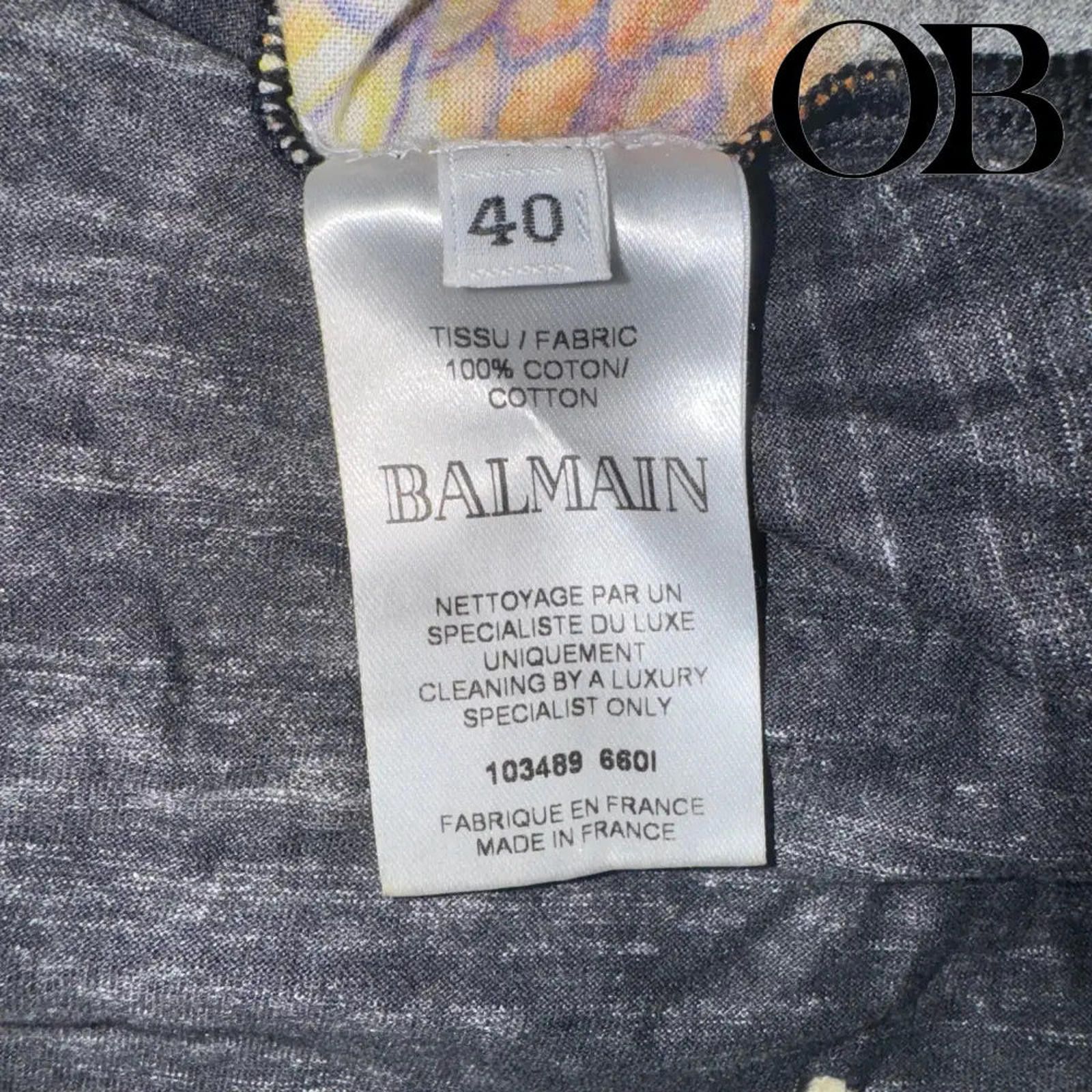 Balmain Balmain Distressed Graphic Tee Size US M / EU 48-50 / 2 - 3 Thumbnail