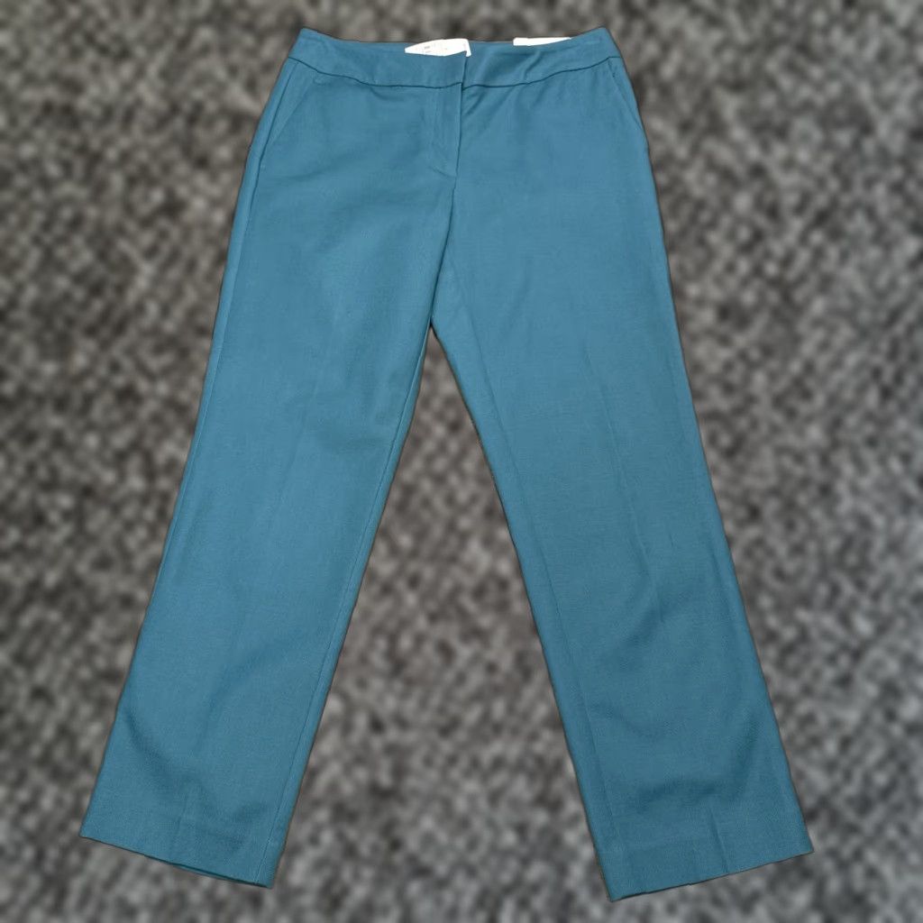 Ann Taylor Ann Taylor Ankle Pants Womens 4 Teal Blue Mid Rise Stretch Knit Straight Leg Workwear Formal 27 Inseam Evening City 8 Size 27" / US 4 / IT 40 - 1 Thumbnail