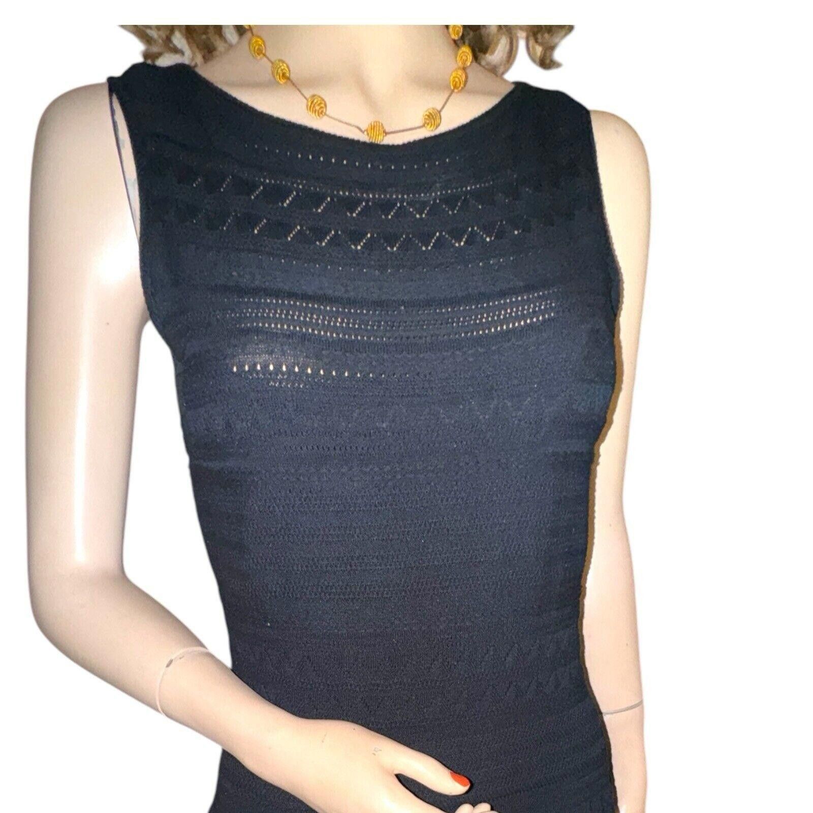 Polo Ralph Lauren NWT Ralph Lauren Black Pointelle Knit Sweater LBD Dress Sz M Size M / US 6-8 / IT 42-44 - 3 Thumbnail