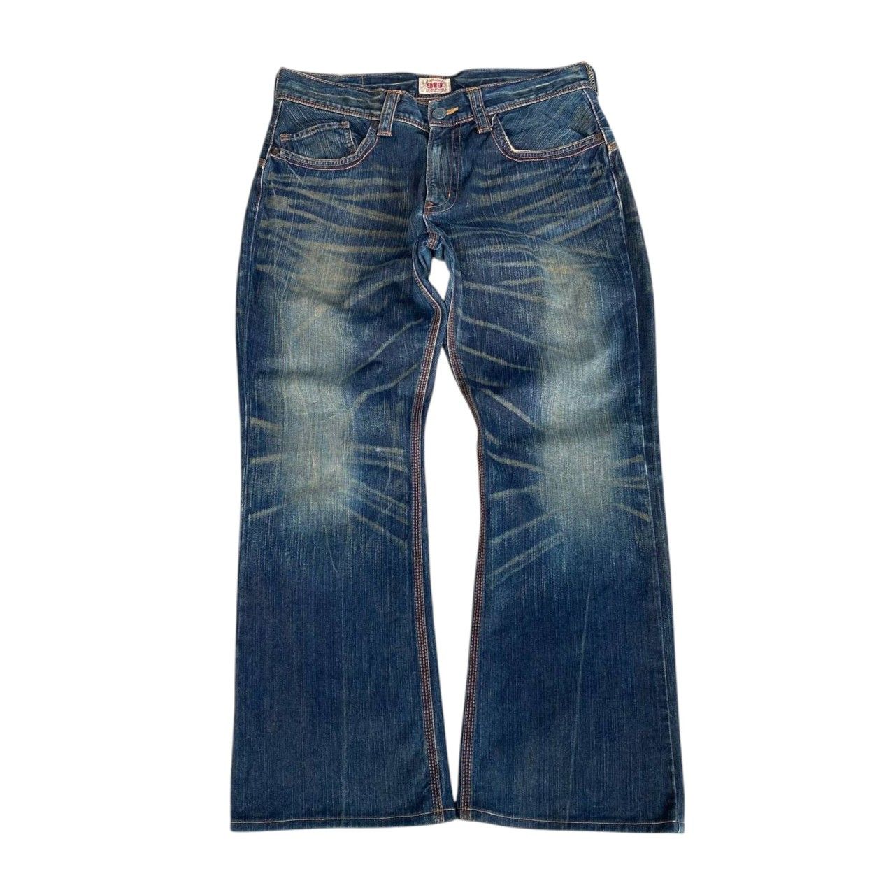 Edwin × Vintage FLARED EDWIN EXCLUSIVE VINTAGE MUDWASH CLAWMARK BUCKLE BACK Size US 34 / EU 50 - 5 Thumbnail