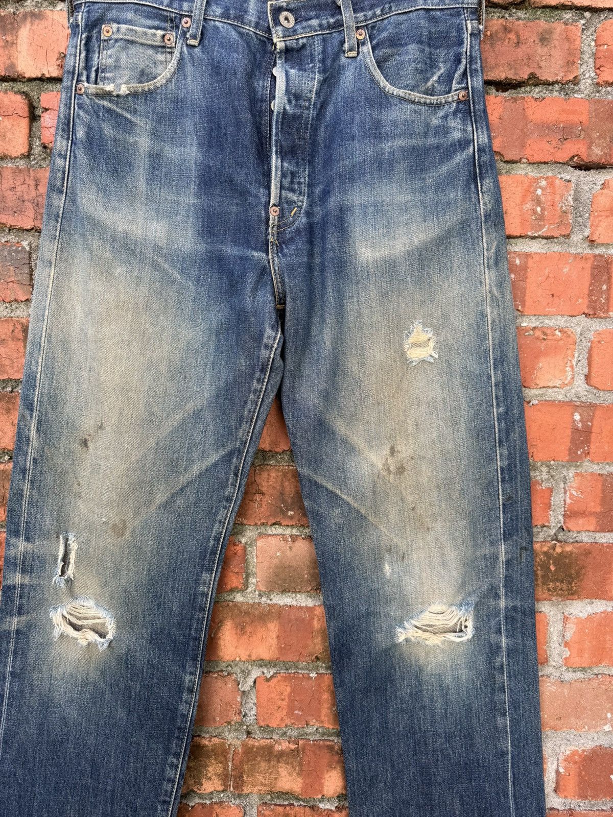 Levi's Vintage Clothing W34x34.5 Vintage levi’s 702 redline big E buckle back Size US 34 / EU 50 - 3 Thumbnail