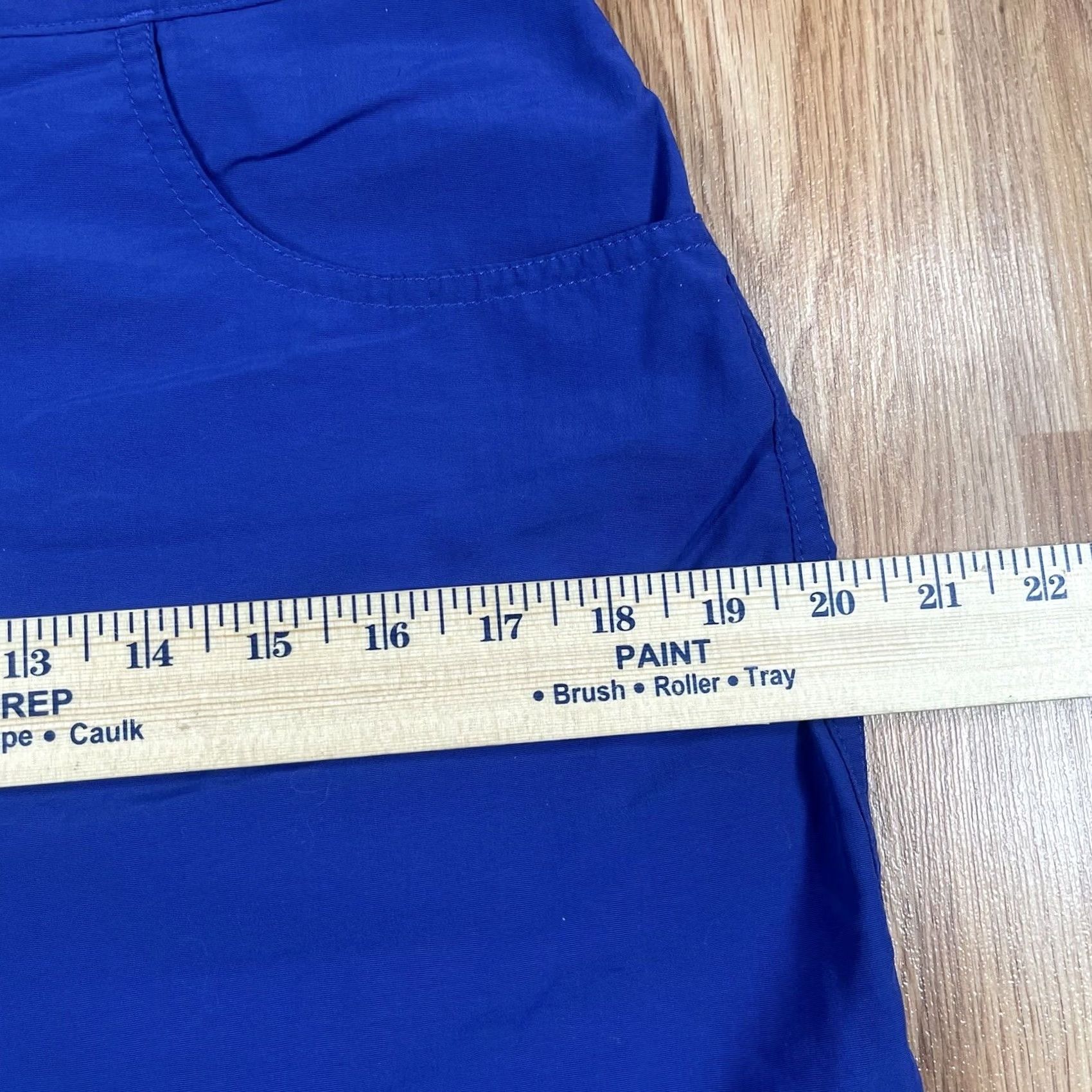 Vintage LL Bean Skirt Women's M Medium Above Knee Length Pencil Solid Blue 100% Nylon Size 32" / US 10 / IT 46 - 6 Thumbnail