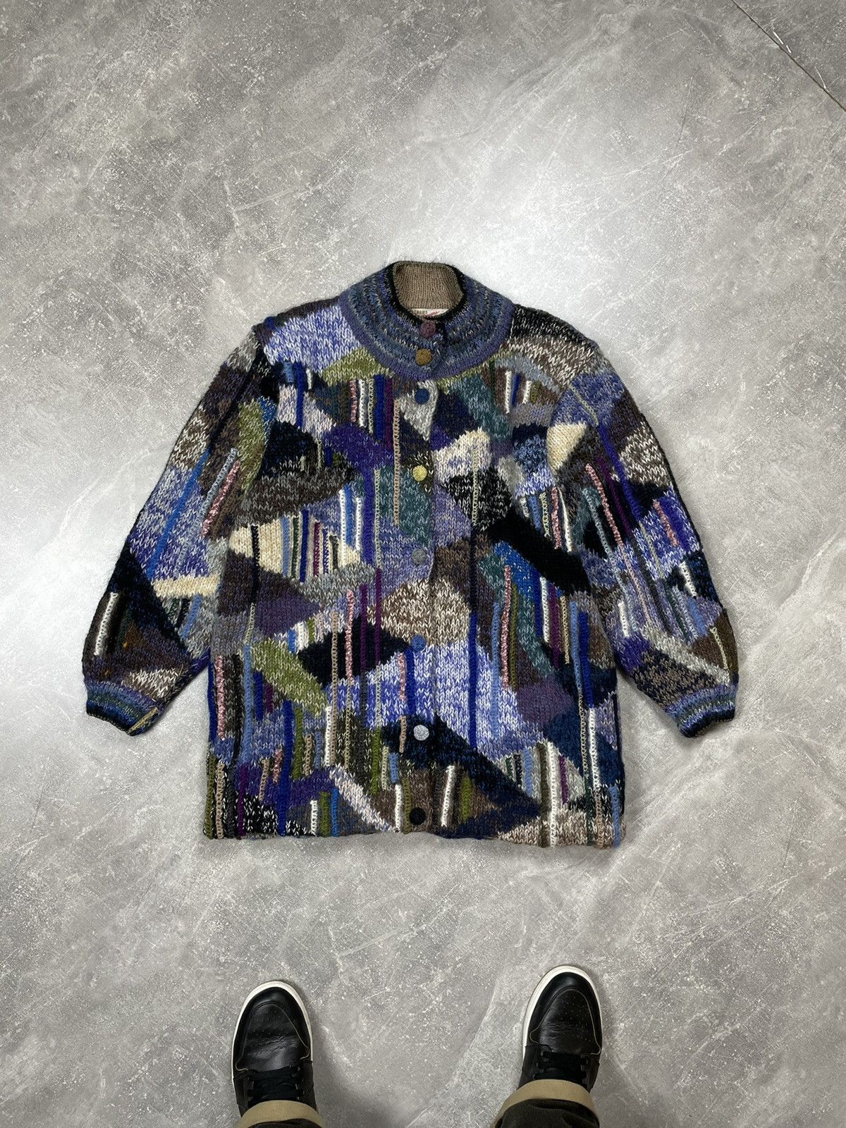 Japanese Brand × Vintage Vintage Handknit Chinese 90s Shanghai Cardigan Sweater Size XL / US 12-14 / IT 48-50 - 2 Thumbnail