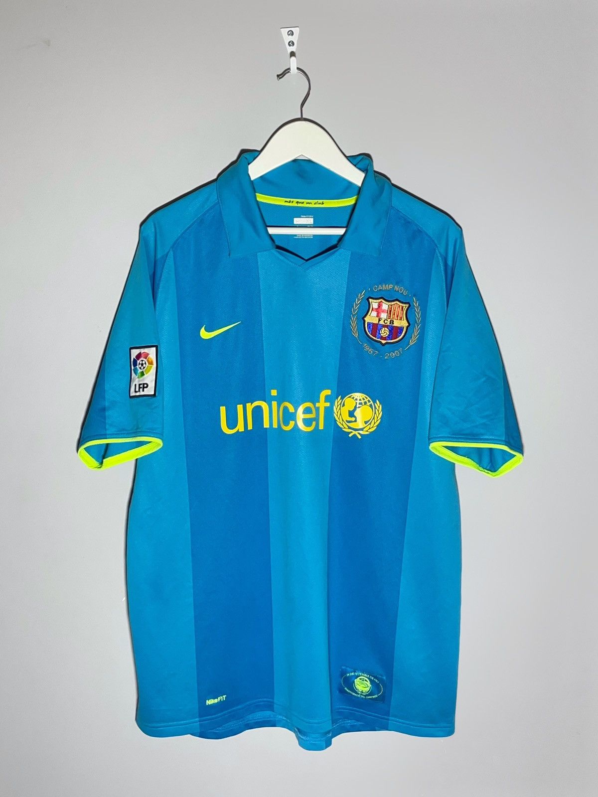 image of Fc Barcelona Nike 2008/09 Third Y2K Football Shirt in Blue, Men's (Size XL)