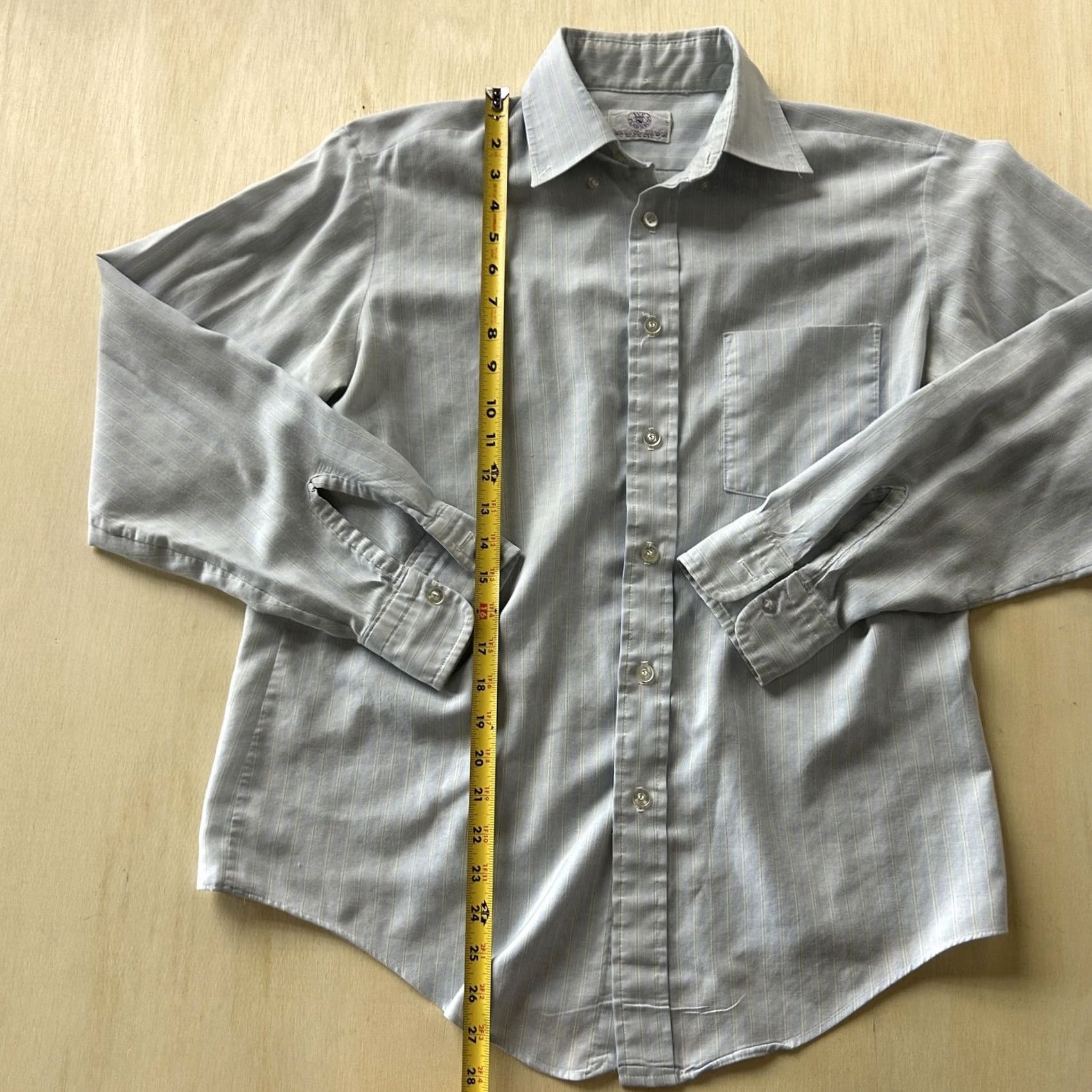 Vintage VINTAGE Ivy Classics Dress Shirt Mens 15.5 34/35 Blue Stripe Classic Fit Shirt Size 42R - 5 Thumbnail