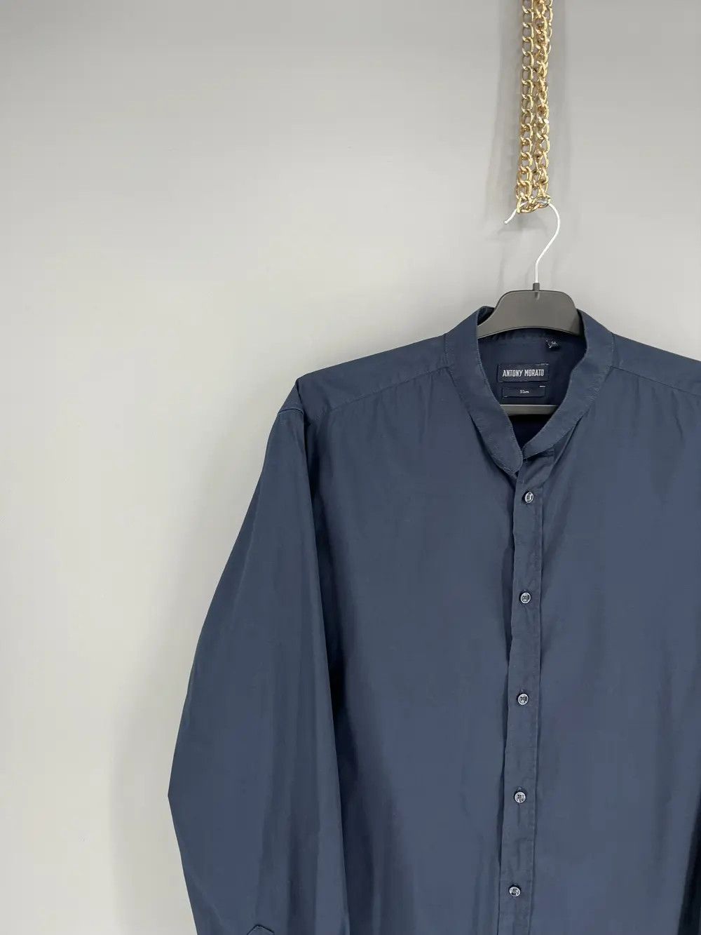 Antony Morato MENS ANTONY MORATO Slim Navy Black Button Casual Dress Shirt Size US M / EU 48-50 / 2 - 4 Thumbnail