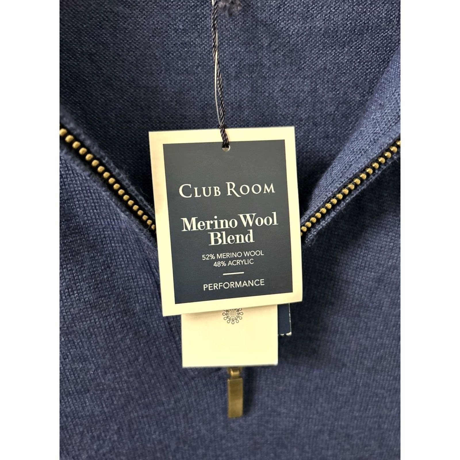 Club Room Club Room 2XL Blue Merino Wool Blend Sweater Long Sleeve Mock Neck Zip Mens NWT Size US XXL / EU 58 / 5 - 5 Thumbnail