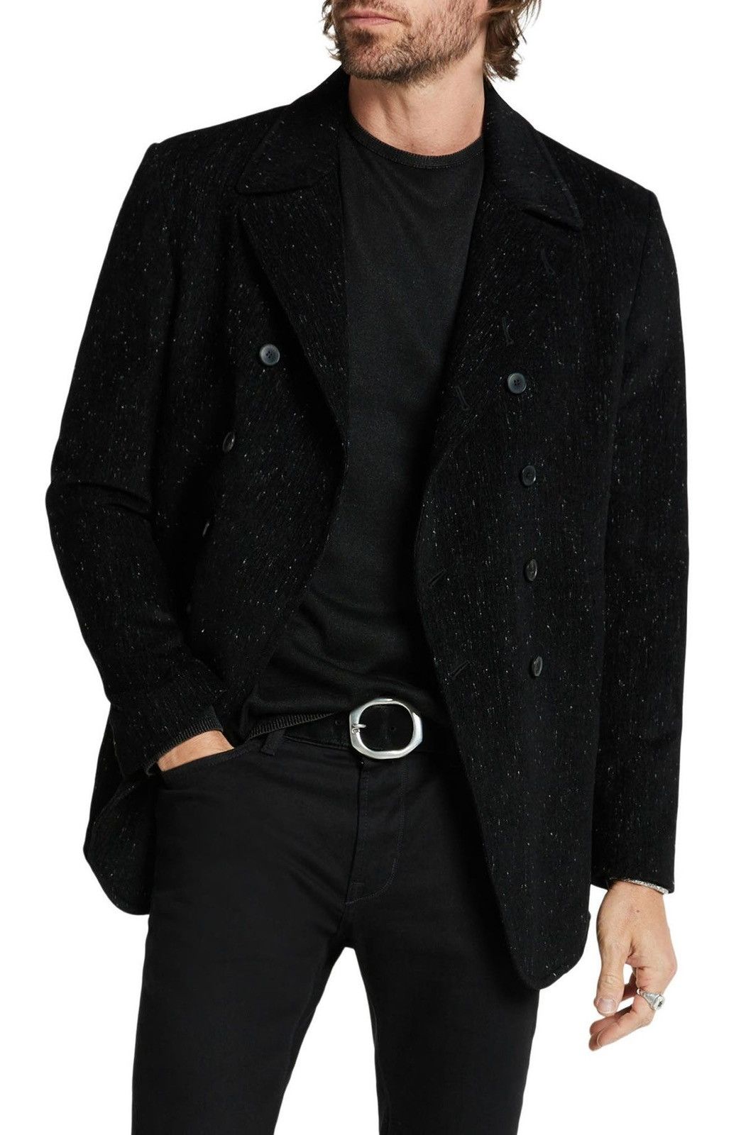 John Varvatos Hart Double Breasted Peacoat EU 48 USA 38 Size US M / EU 48-50 / 2 - 1 Thumbnail