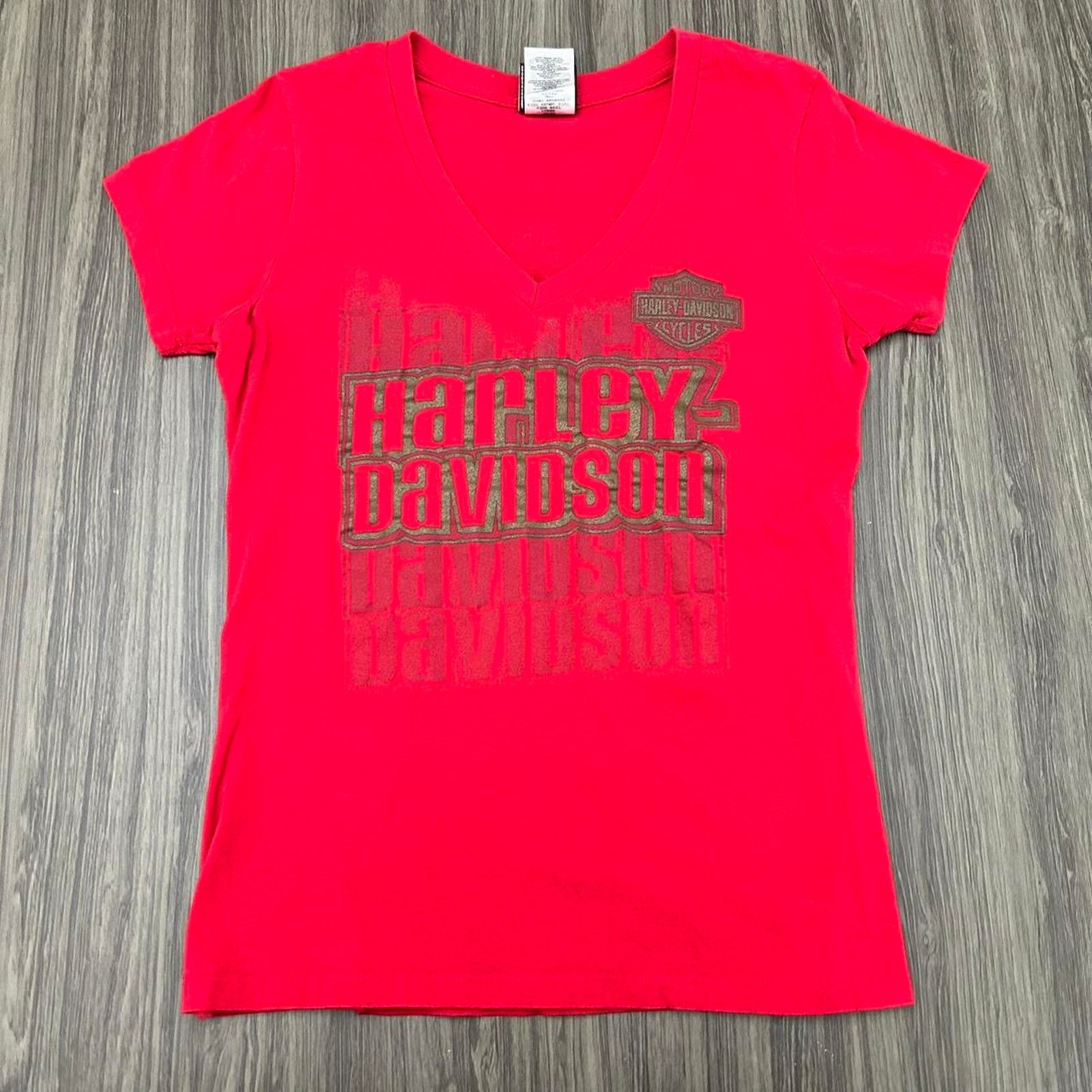 Harley Davidson Y2K Red Harley Davidson Logo Short Sleeve Tee. Sz L Size L / US 10 / IT 46 - 1 Thumbnail