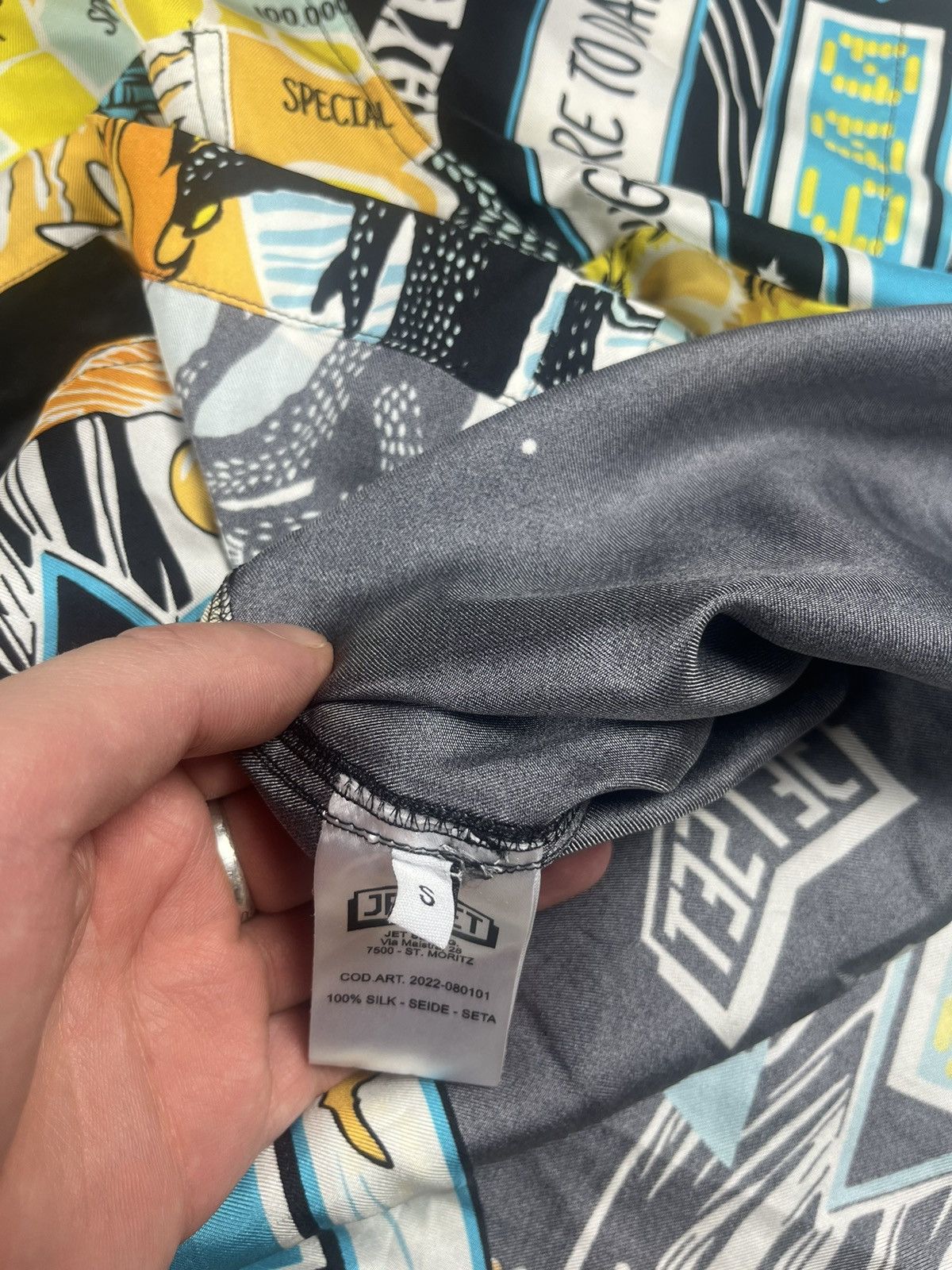 JET SET Rare Jet Set 4 Players Silk Shirt ShortSleeve Made in Italy Size US S / EU 44-46 / 1 - 10 Thumbnail