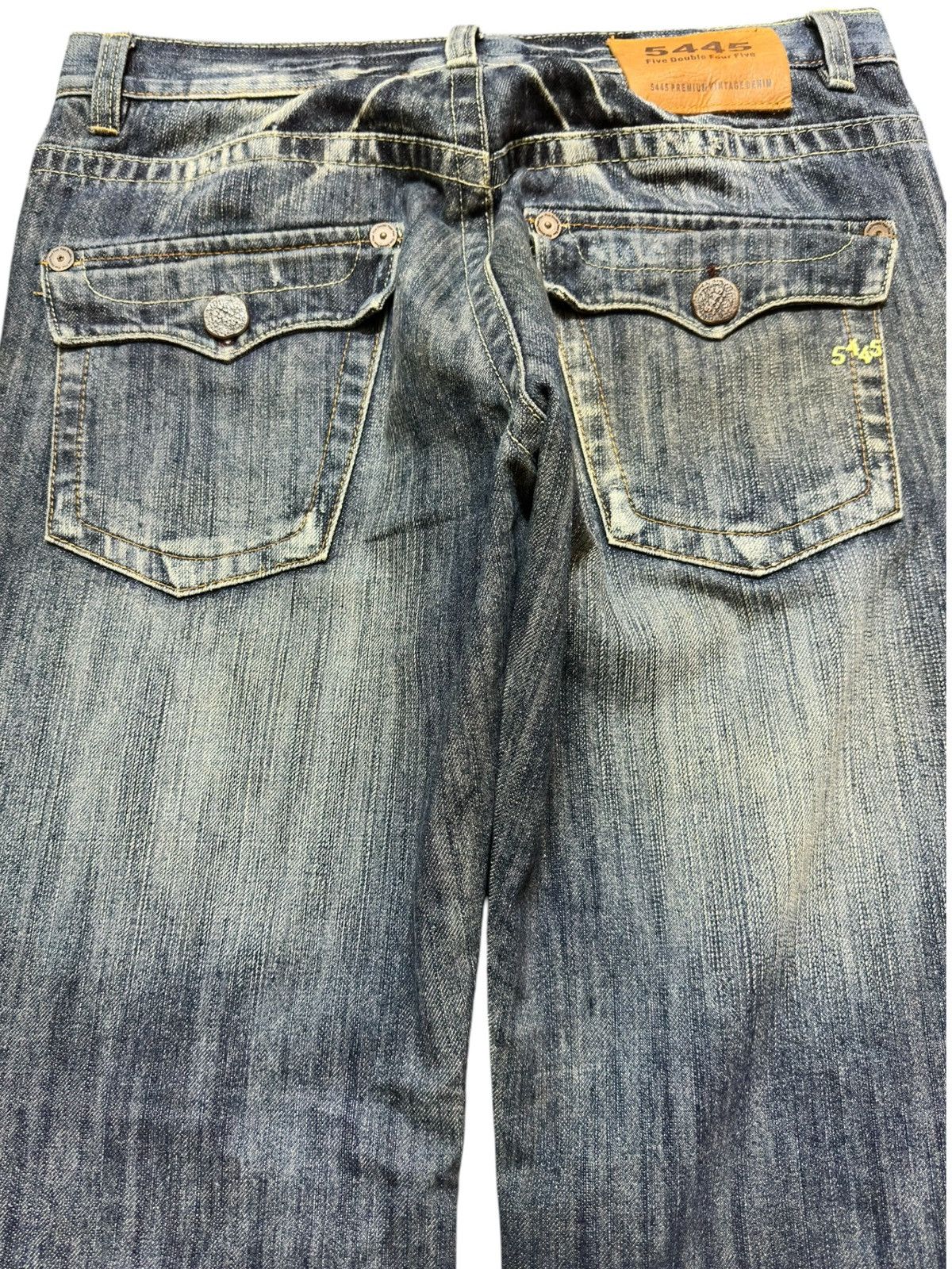 5351 POUR LES HOMMES Vintage 5445 Flare Bootcut Whiskers Grunge Denim Size US 34 / EU 50 - 5 Thumbnail