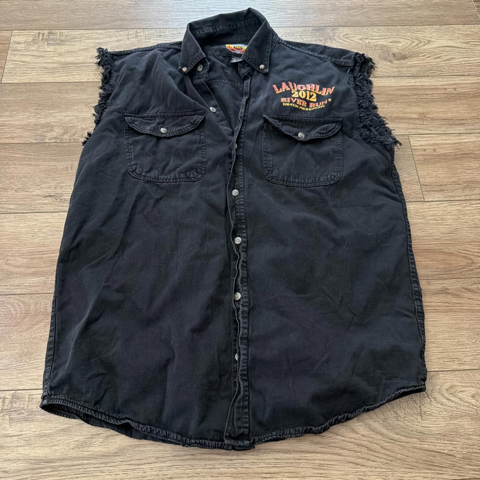Other Laughlin River 2012 Motorcycle Biker Eagle Cut-Off Shirt XL Size US XL / EU 56 / 4 - 2 Thumbnail