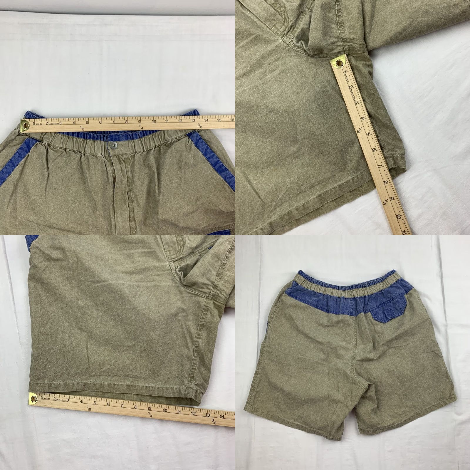Vintage VINTAGE Fast Breaker Shorts Men L Tan Beach 90s Aloha Outdoor Casual Chino Elastic Waistband Brown Size US 33 - 8 Thumbnail