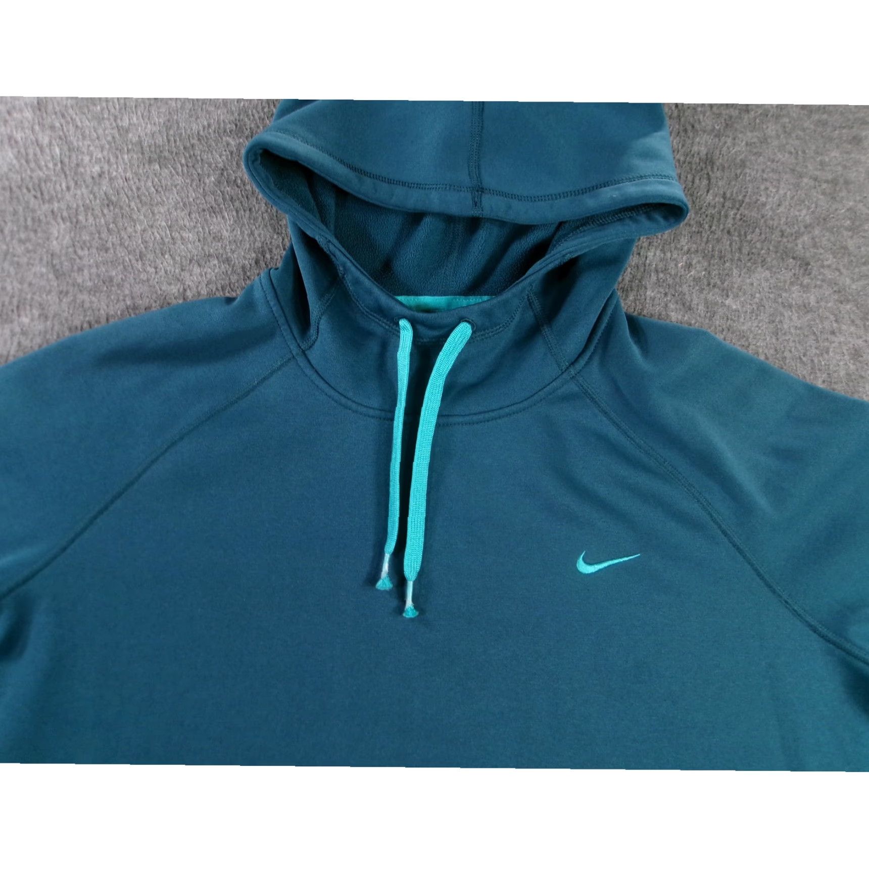 Nike VINTAGE Nike Sweatshirt Women L Teal All Time Fleece Therma Fit Pullover Hoodie Logo Size L / US 10 / IT 46 - 2 Thumbnail