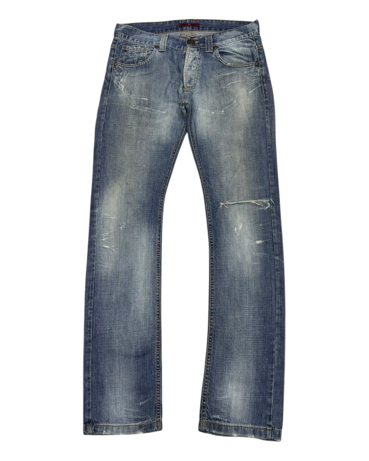 Angel Blue × If Six Was Nine × Japanese Brand 🔥Angel Devil Punk Distressed Denim Jeans Size US 32 / EU 48 - 7 Thumbnail