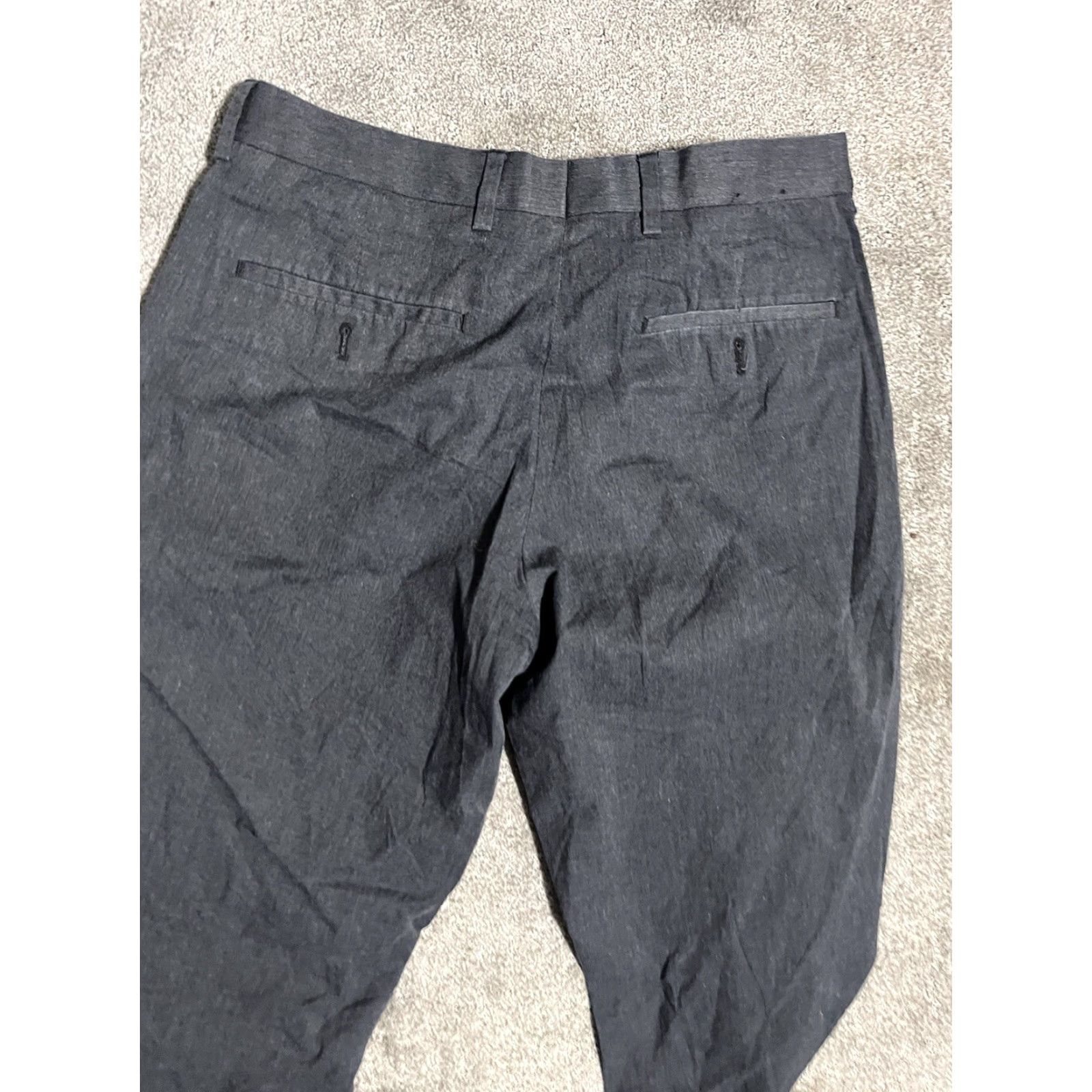 Express Express Mens Stretch Dress Pants Solid Gray 30x32 Size US 30 / EU 46 - 4 Thumbnail