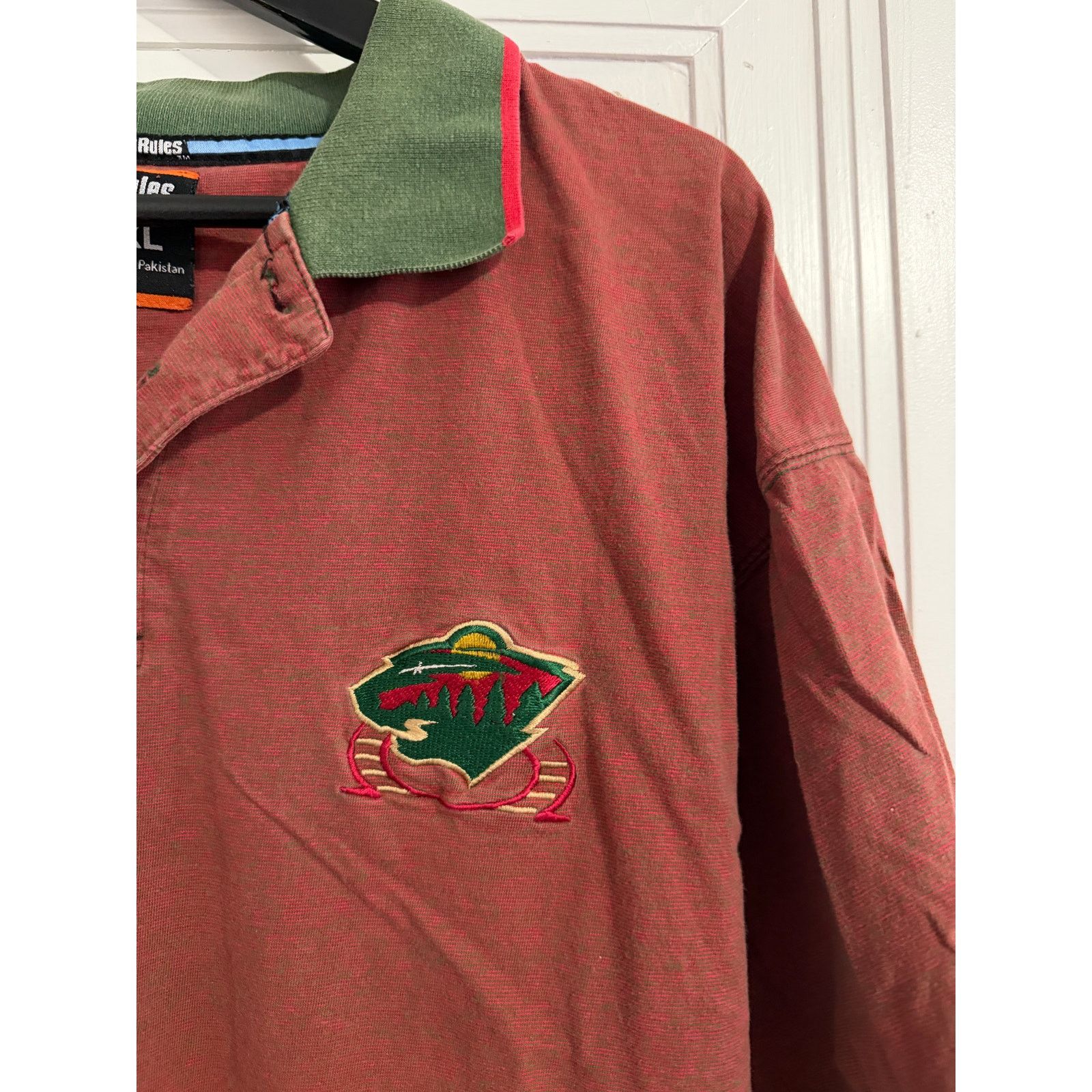 NHL Retro Minnesota Wild NHL Hockey Polo Shirt Men's Size XL Size US XL / EU 56 / 4 - 2 Thumbnail