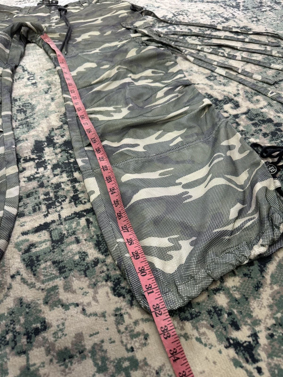 Seditionaries ILLIG MESH CAMO BONDAGE LACE CARGO PANTS Size US 35 - 8 Thumbnail
