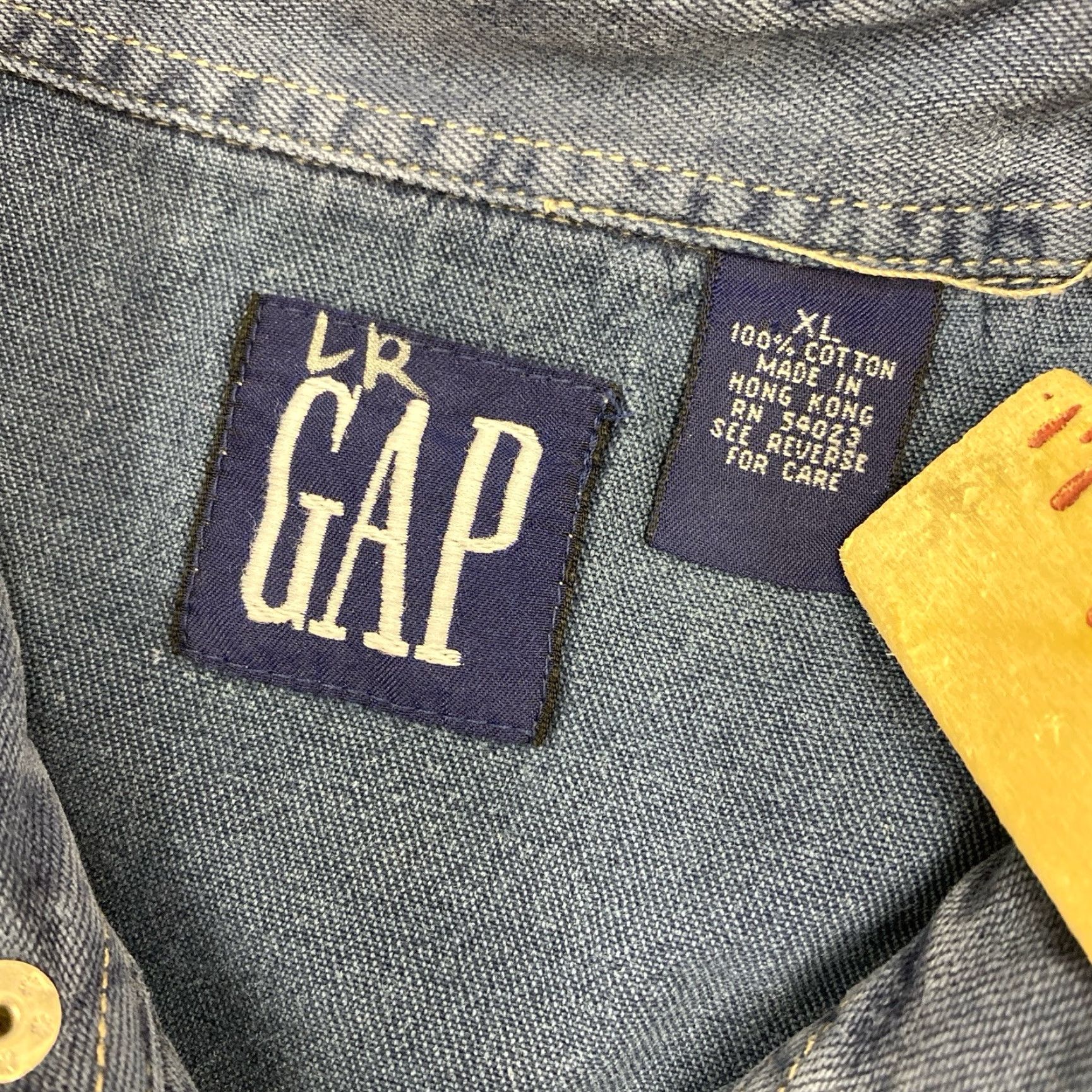 Gap VINTAGE Gap Shirt Mens XL Blue Denim Pearl Snap Shacket Heavyweight Y2K Cotton Size US XL / EU 56 / 4 - 3 Thumbnail