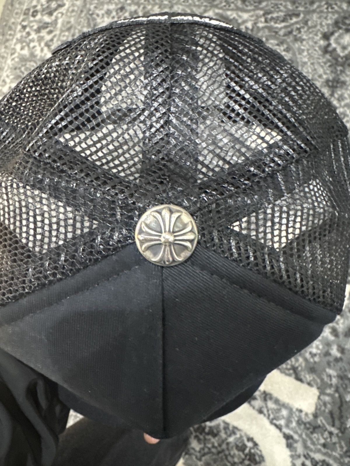 Chrome Hearts Chrome Hearts Black Triple Cross Cemetery Trucker Hat Size ONE SIZE - 5 Thumbnail