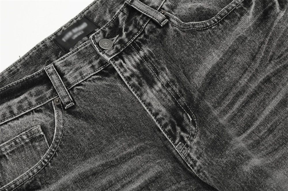 Jean Heavy washed distressed retro straight punk flared jeans Size US 32 / EU 48 - 3 Thumbnail