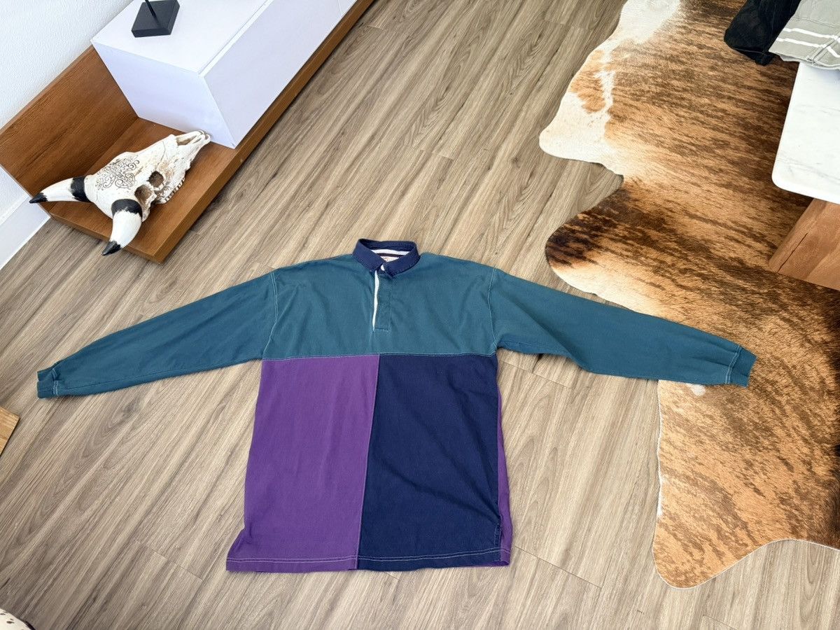 Other Benjamin Row Colorblock Rugby Shirt Green Purple Blue Large Size US L / EU 52-54 / 3 - 1 Thumbnail