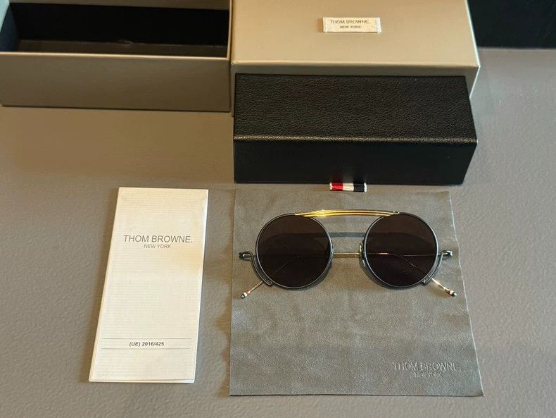 Thom Browne THOM BROWNE Round sunglasses tan lenses 2502-Nextarrow Size ONE SIZE - 1 Thumbnail