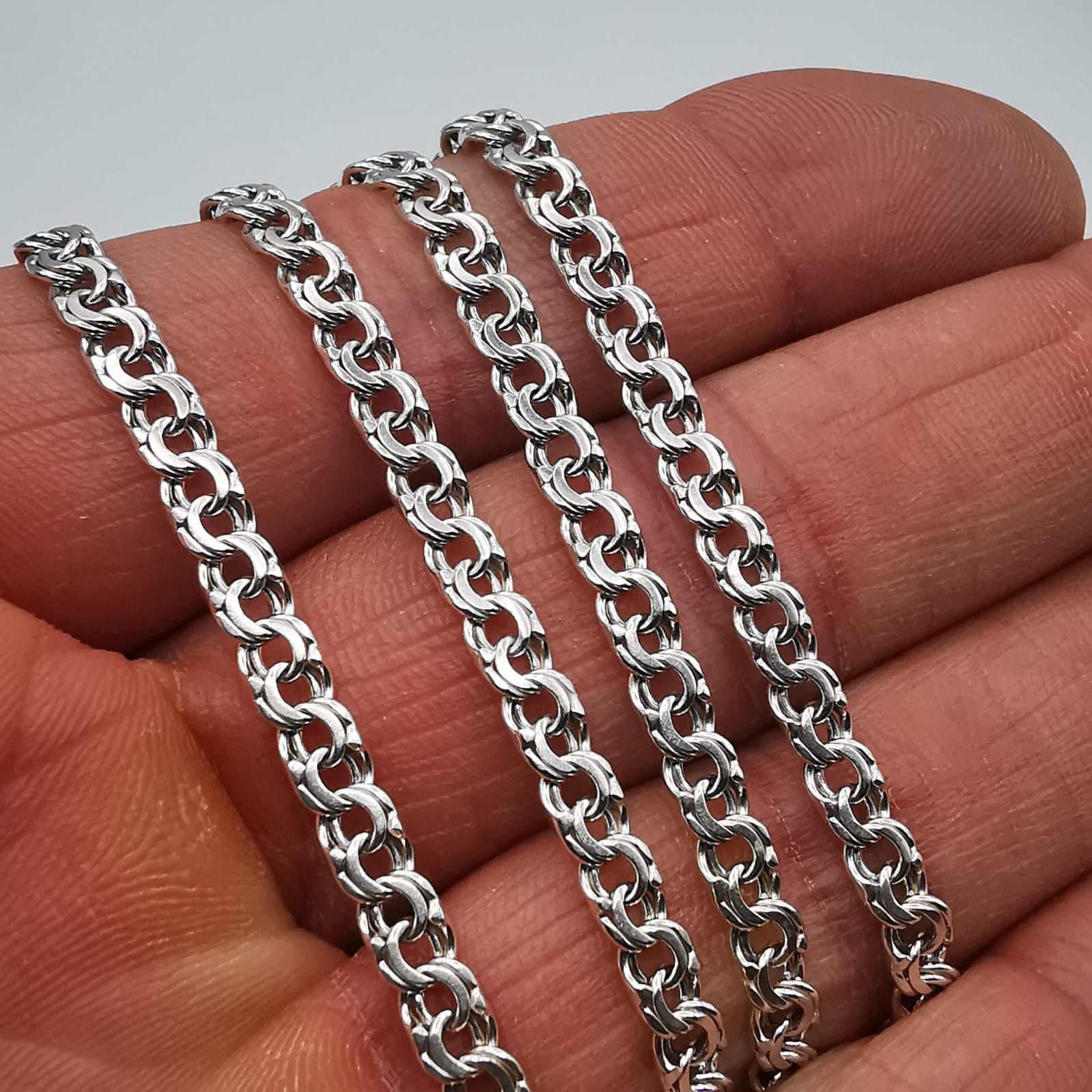 Sterling Silver Vintage Beautiful Jewelry Chain,925 Sterling Silver 14,89g Size ONE SIZE - 6 Thumbnail